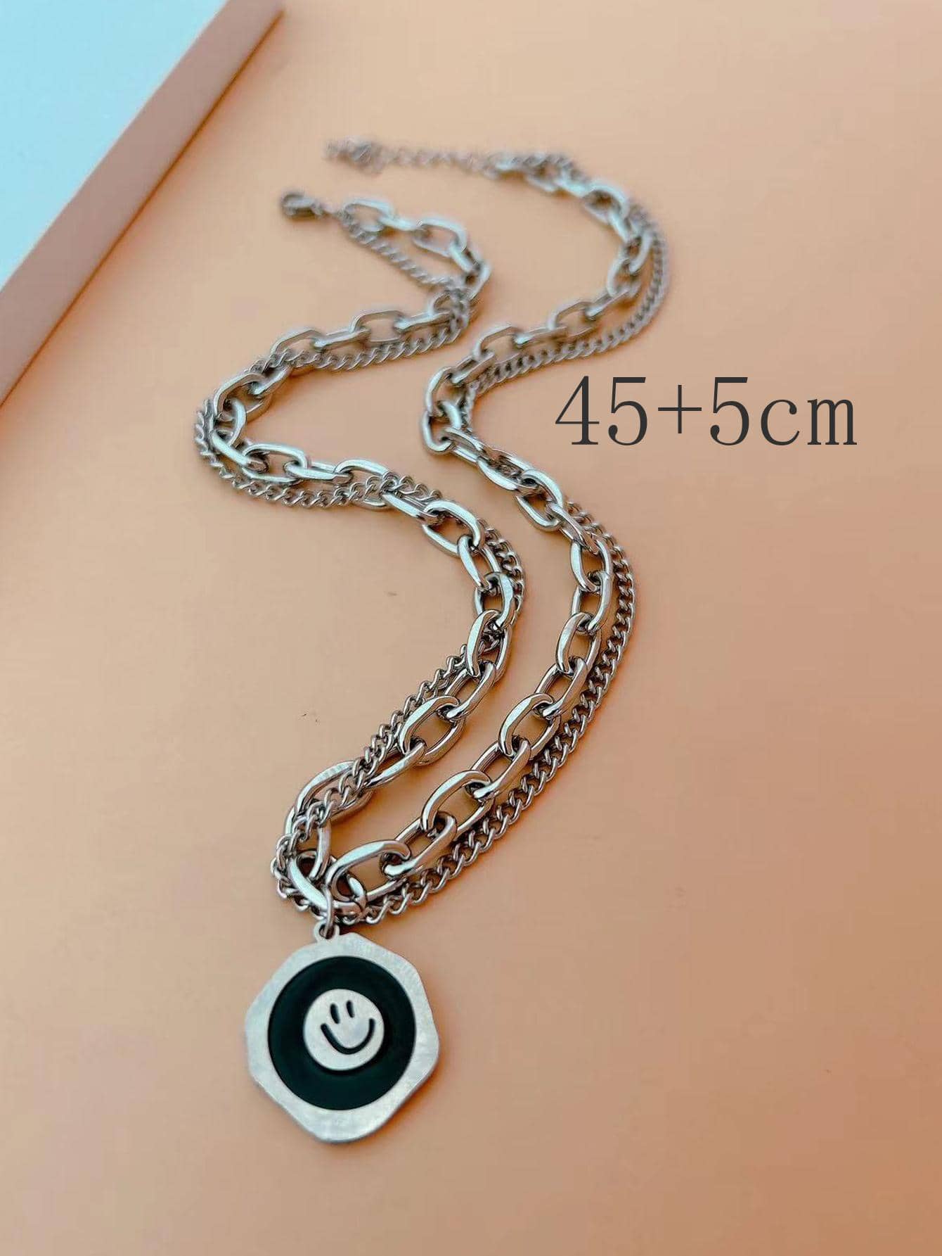 Smiley Charm Layered Necklace