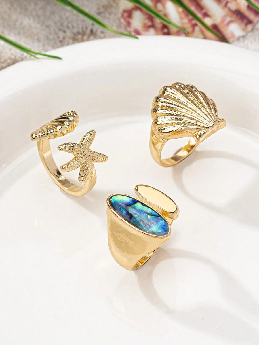 Mini Lucky Gold Rings Set – 3pcs