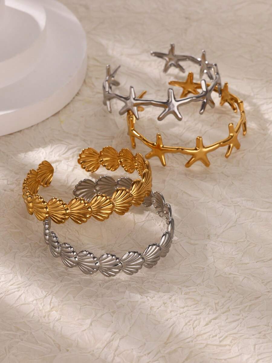 Starfish & Seashell Cuff Bangle