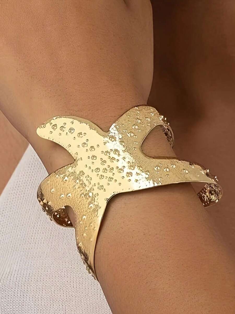 Starfish & Shell Duo Cuff Bracelet