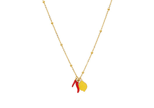 18k Gold-Plated Neembu Mirchi Pendant Necklace