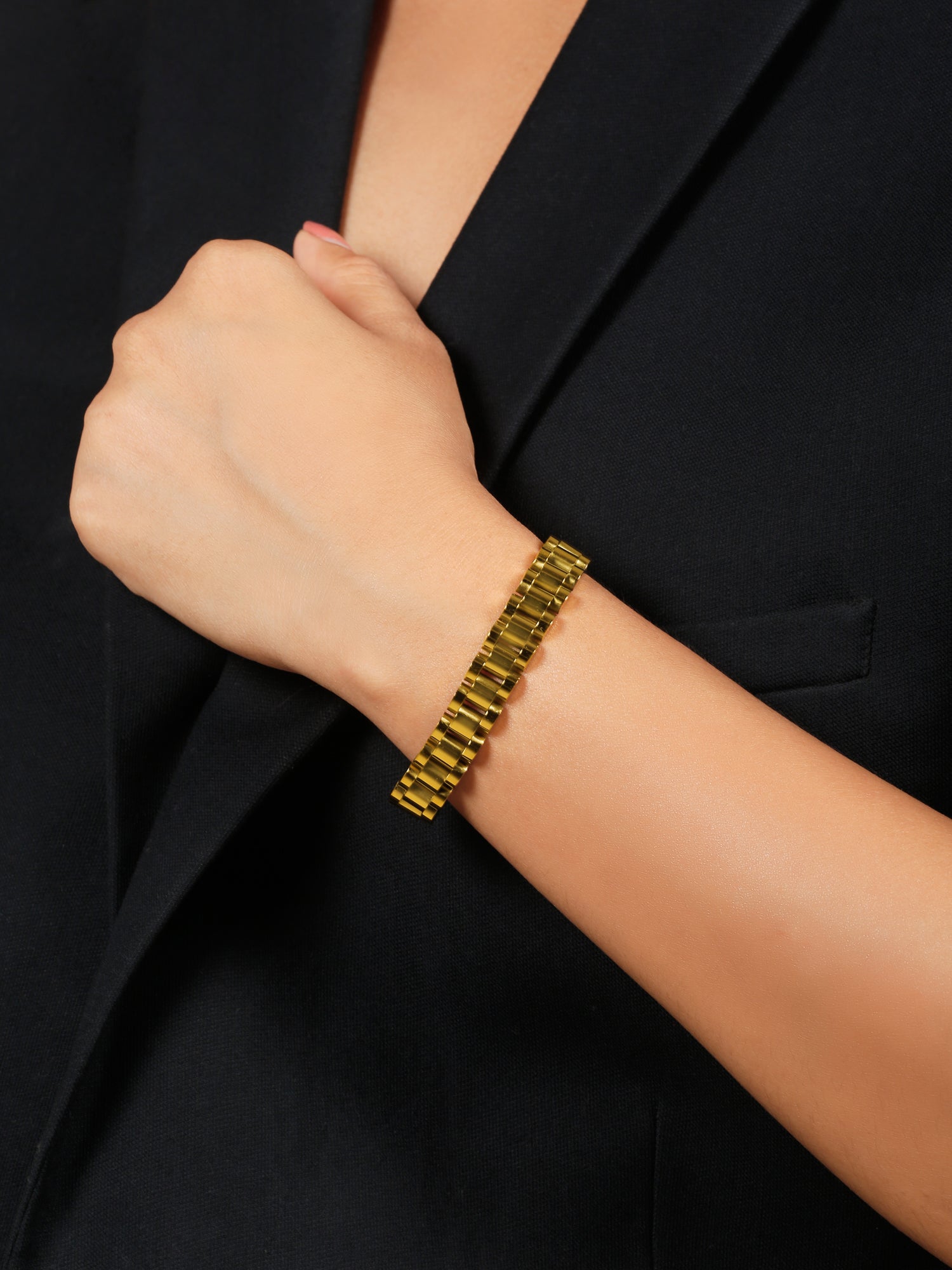 18k Gold-Plated Stainless Steel Watchband Bracelet