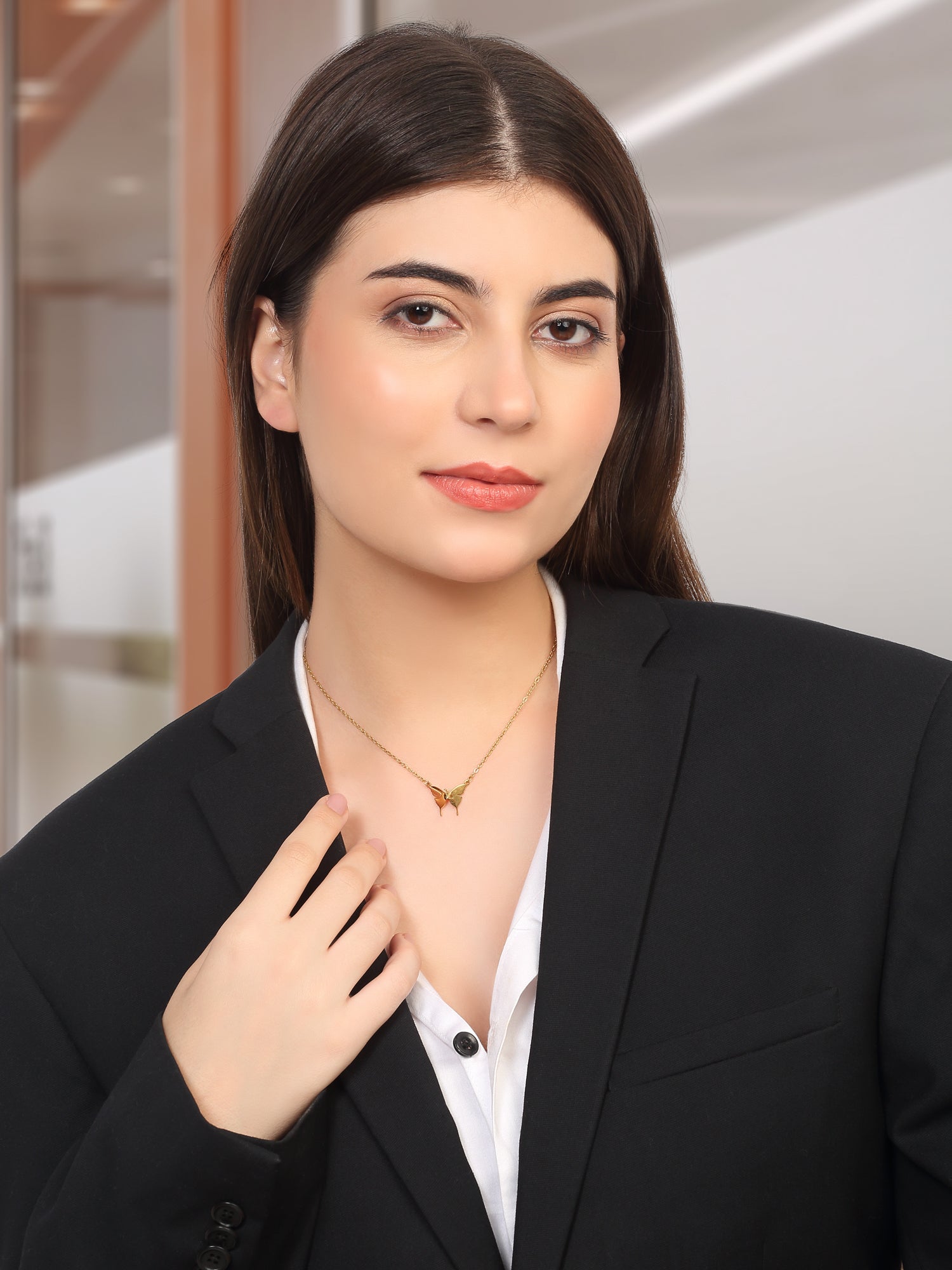 18k Gold Plated Customized Butterfly Pendant Necklace