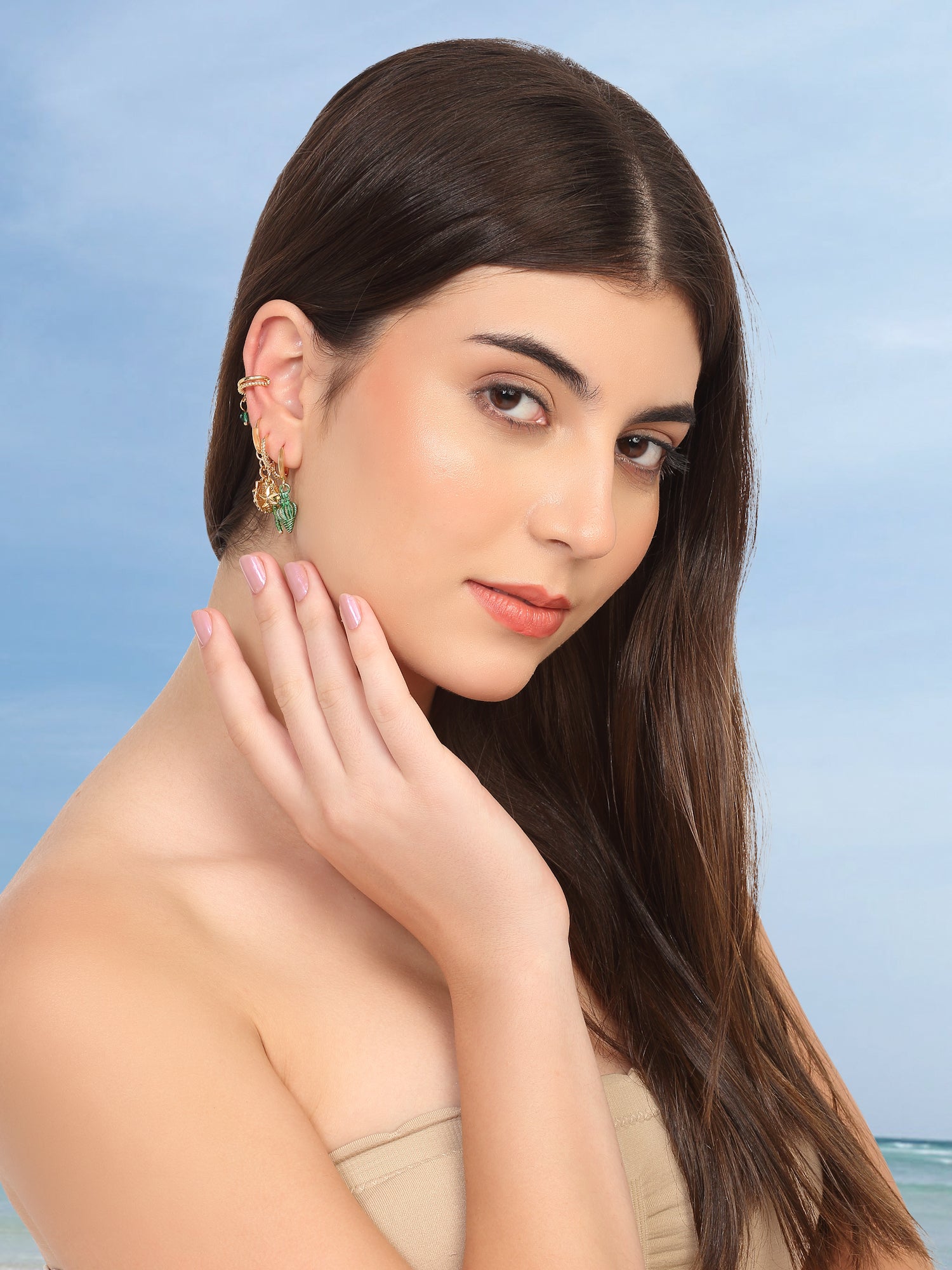 4pcs Sea Shell & Cowrie Drop Earrings Set