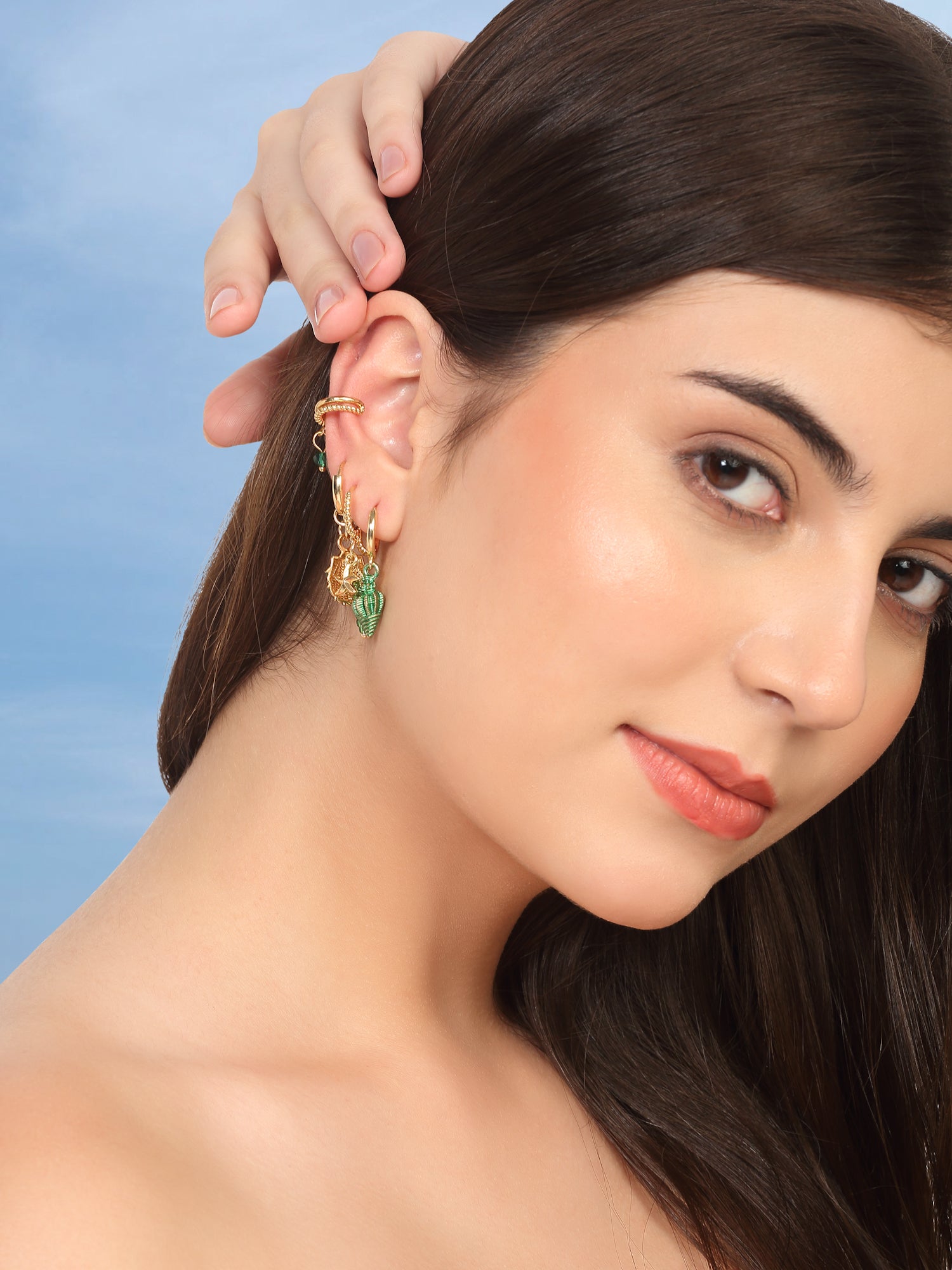 4pcs Sea Shell & Cowrie Drop Earrings Set