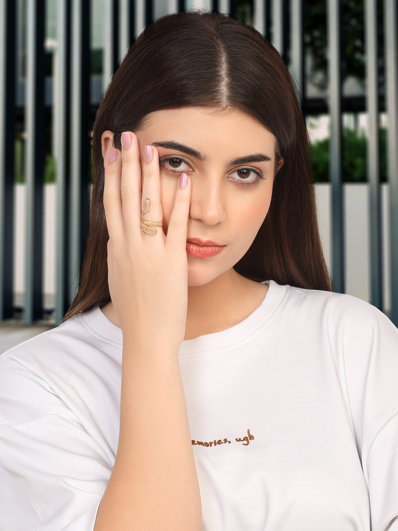 18k Gold-Plated Snake Adjustable Ring