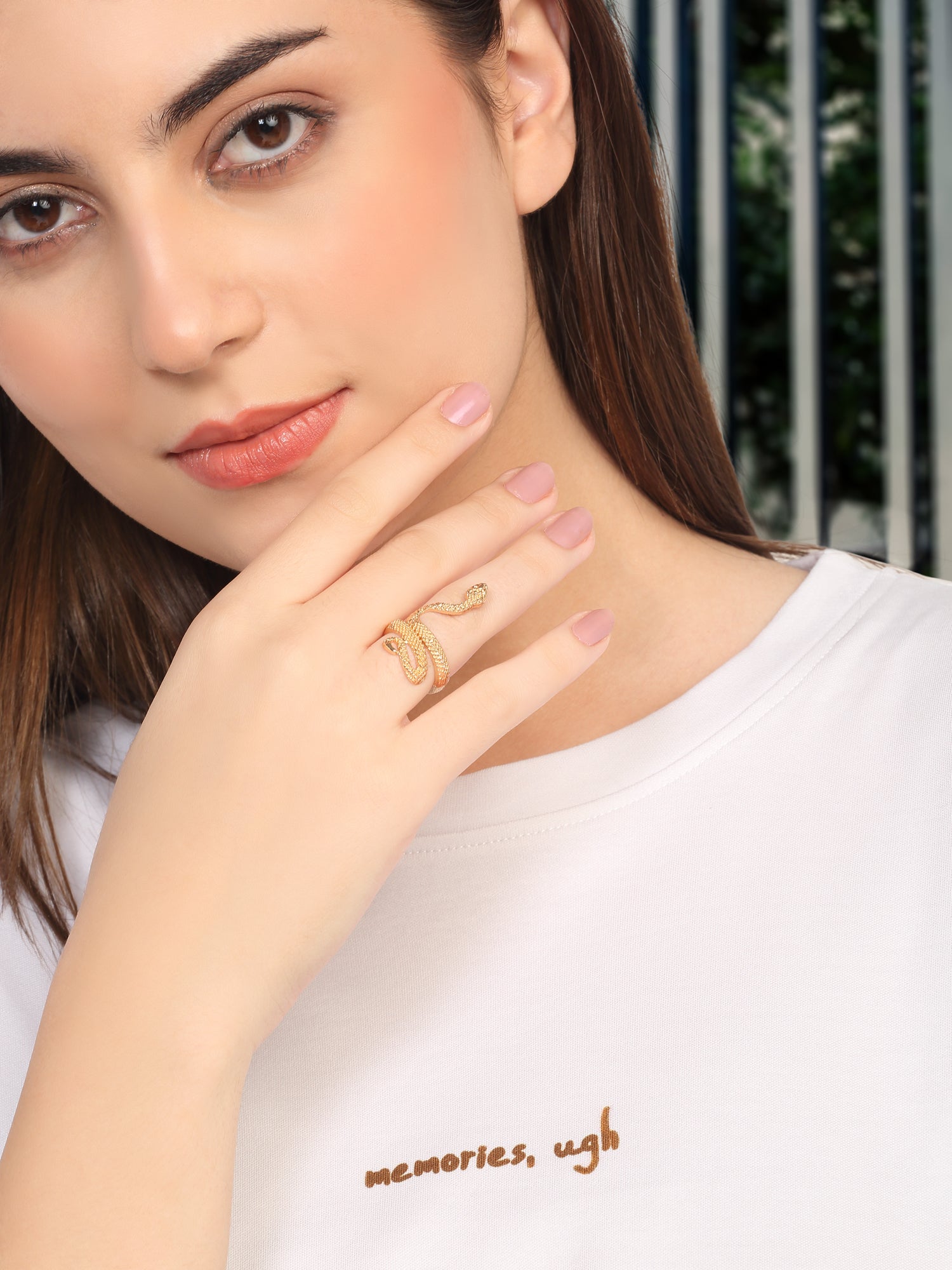 18k Gold-Plated Snake Adjustable Ring