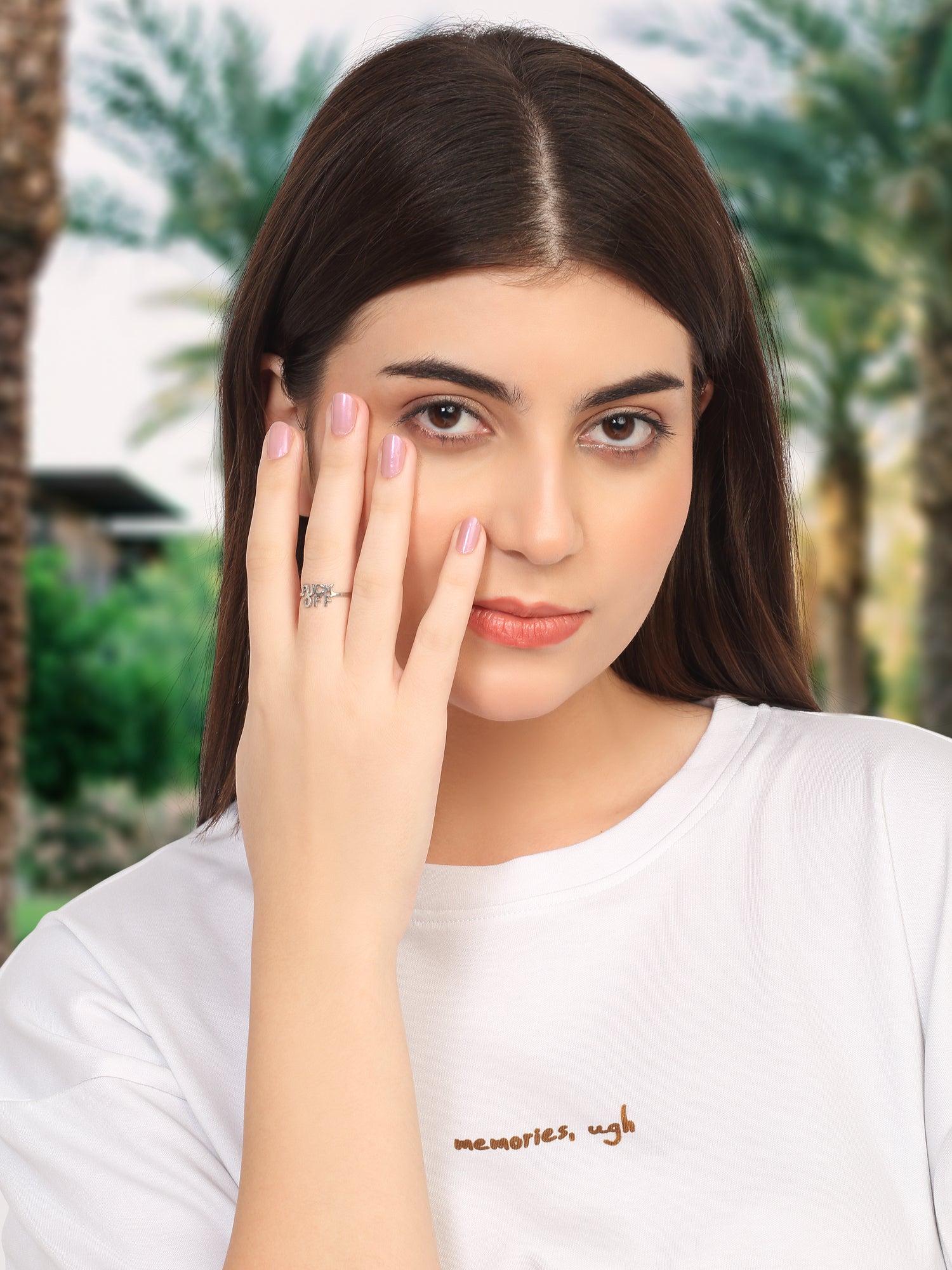 Silver Adjustable "Fuck Off" Ring