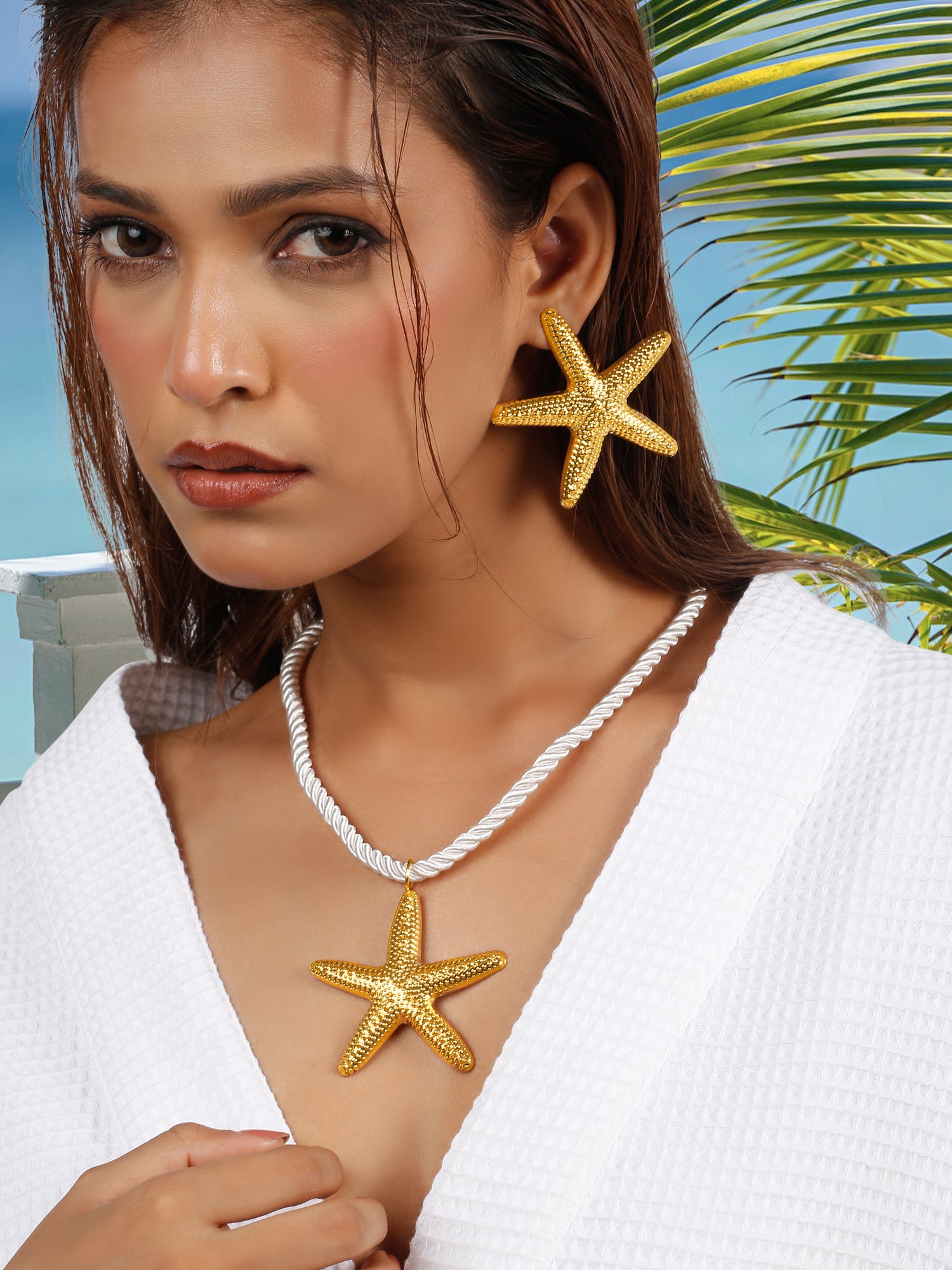 Starfish Pendant Necklace & Earring Set