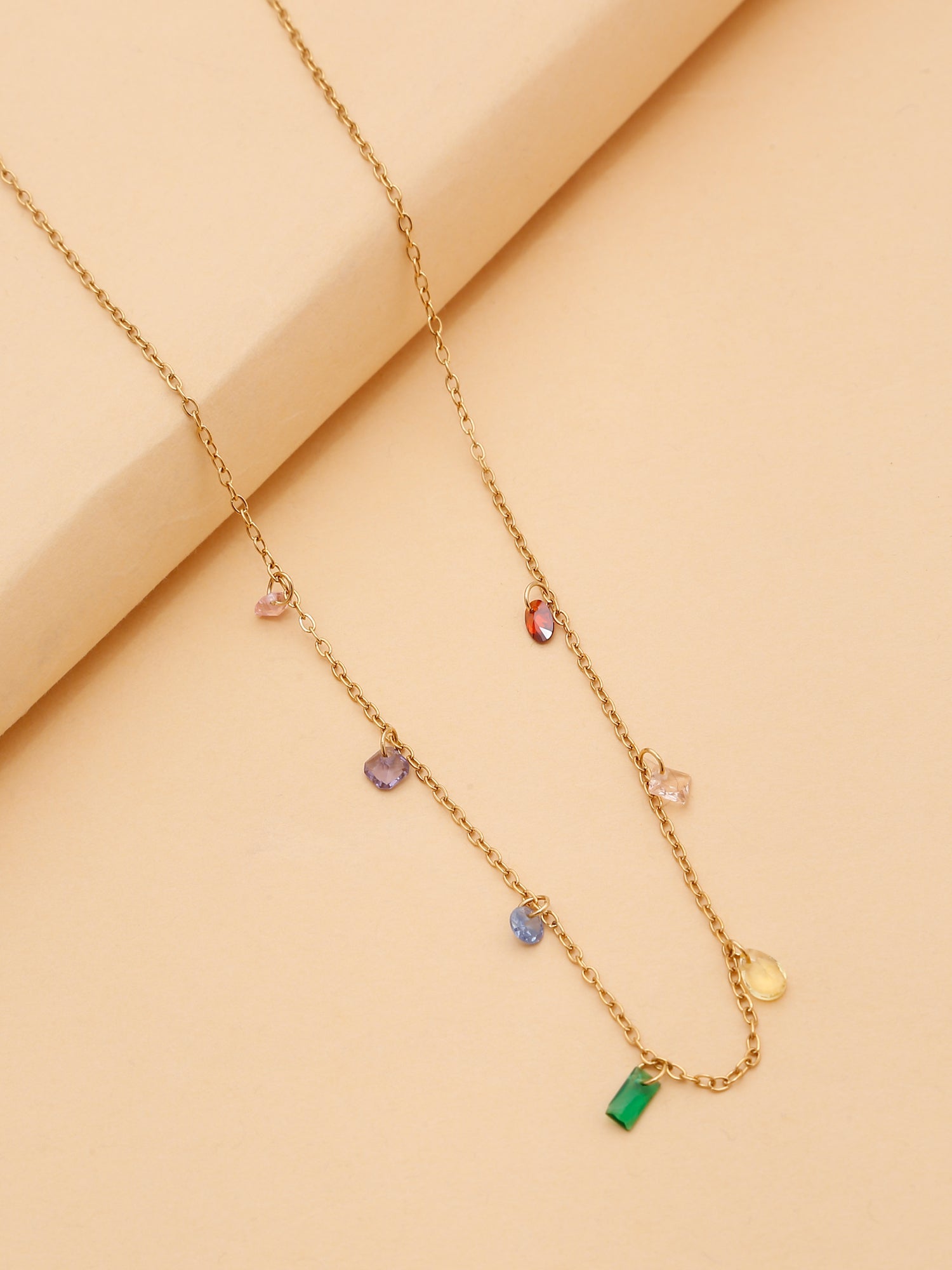 Rainbow Dream Pendant Necklace – 18K Gold Plated French Romance for Gen Z