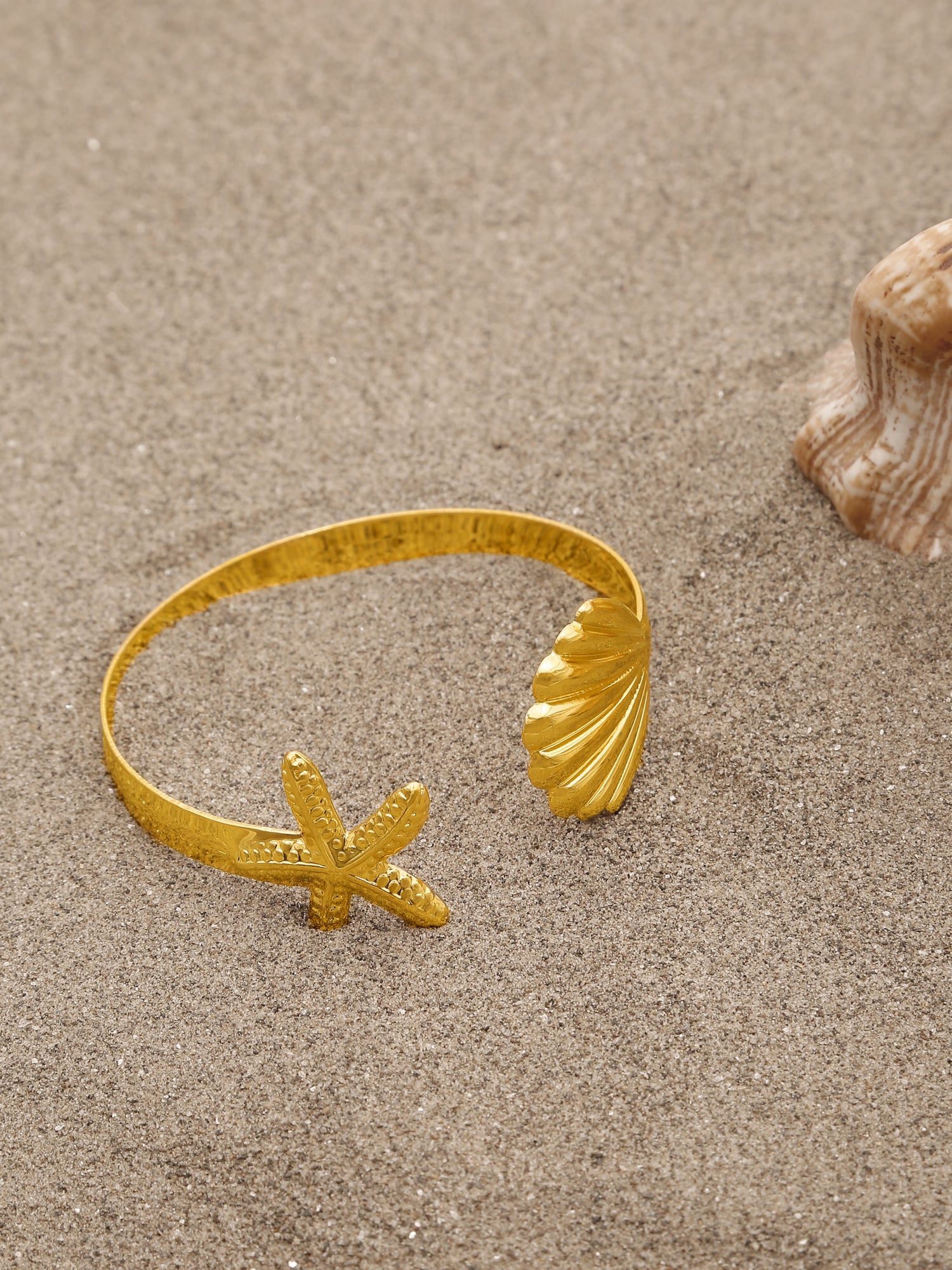 Starfish & Seashell Cuff Bangle