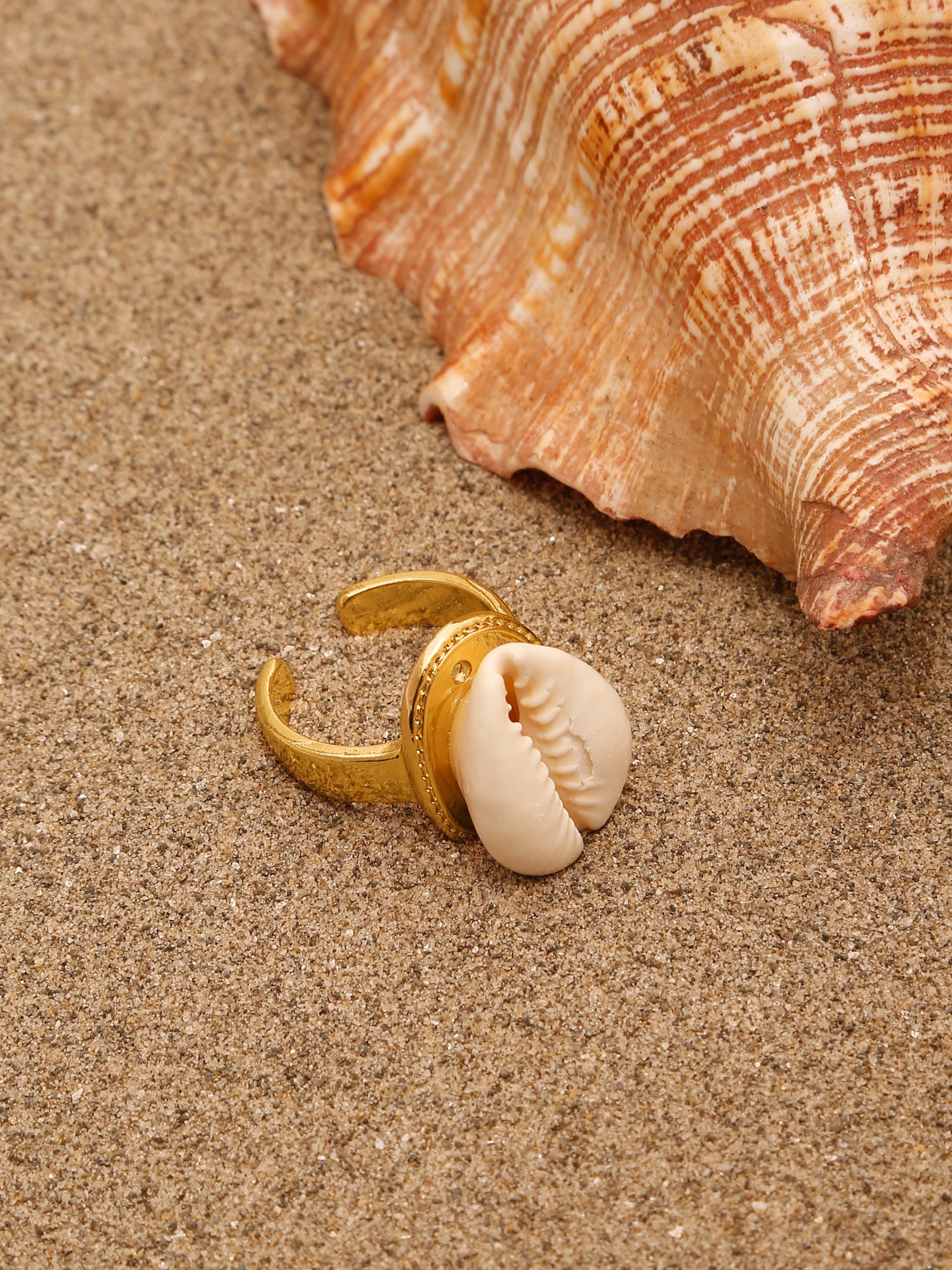 Light Luxury Cowrie Shell Statement Ring