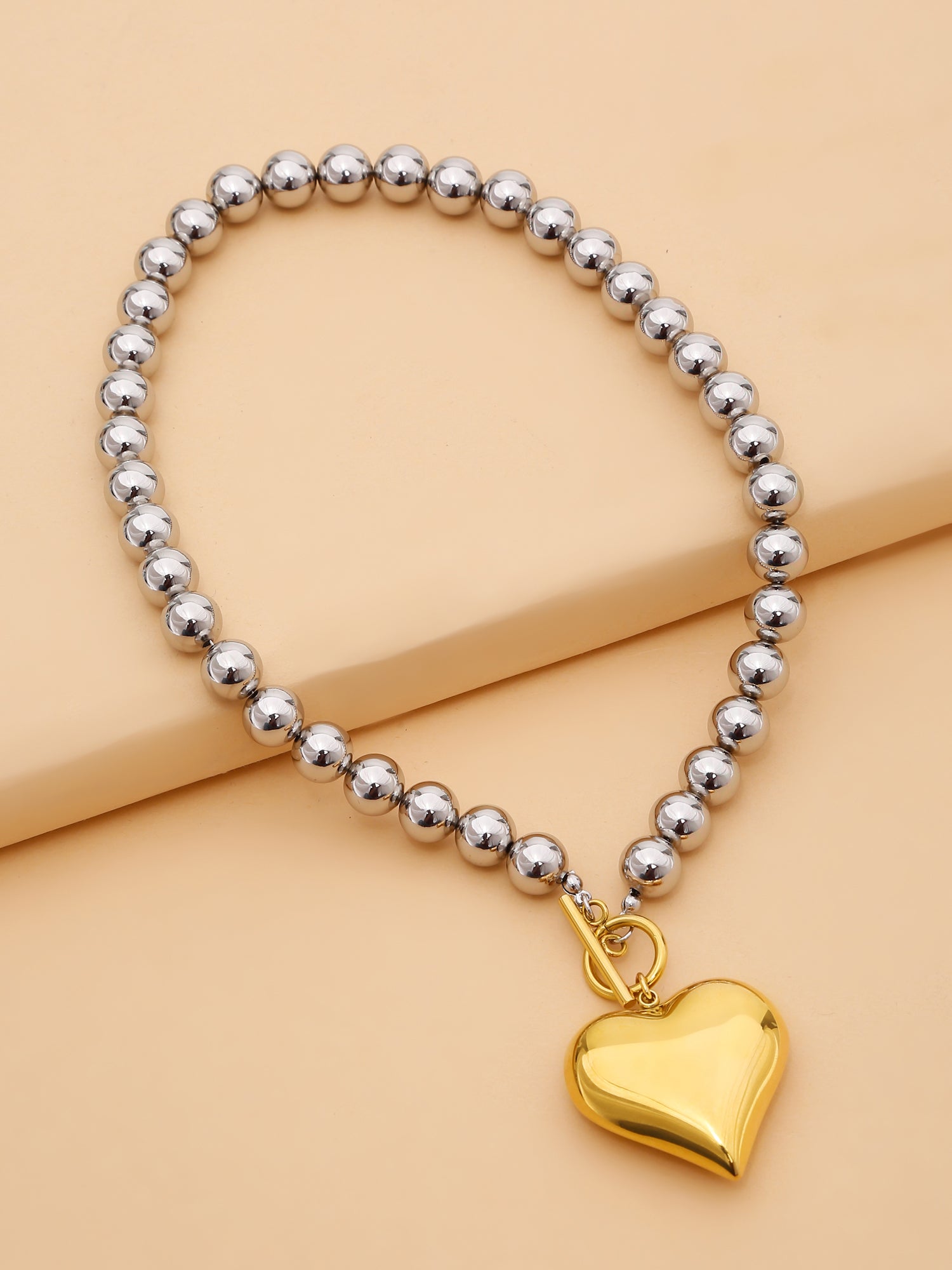 Uworld 1pc Vintage Classic 18K Gold-Plated Heart Chain Necklace