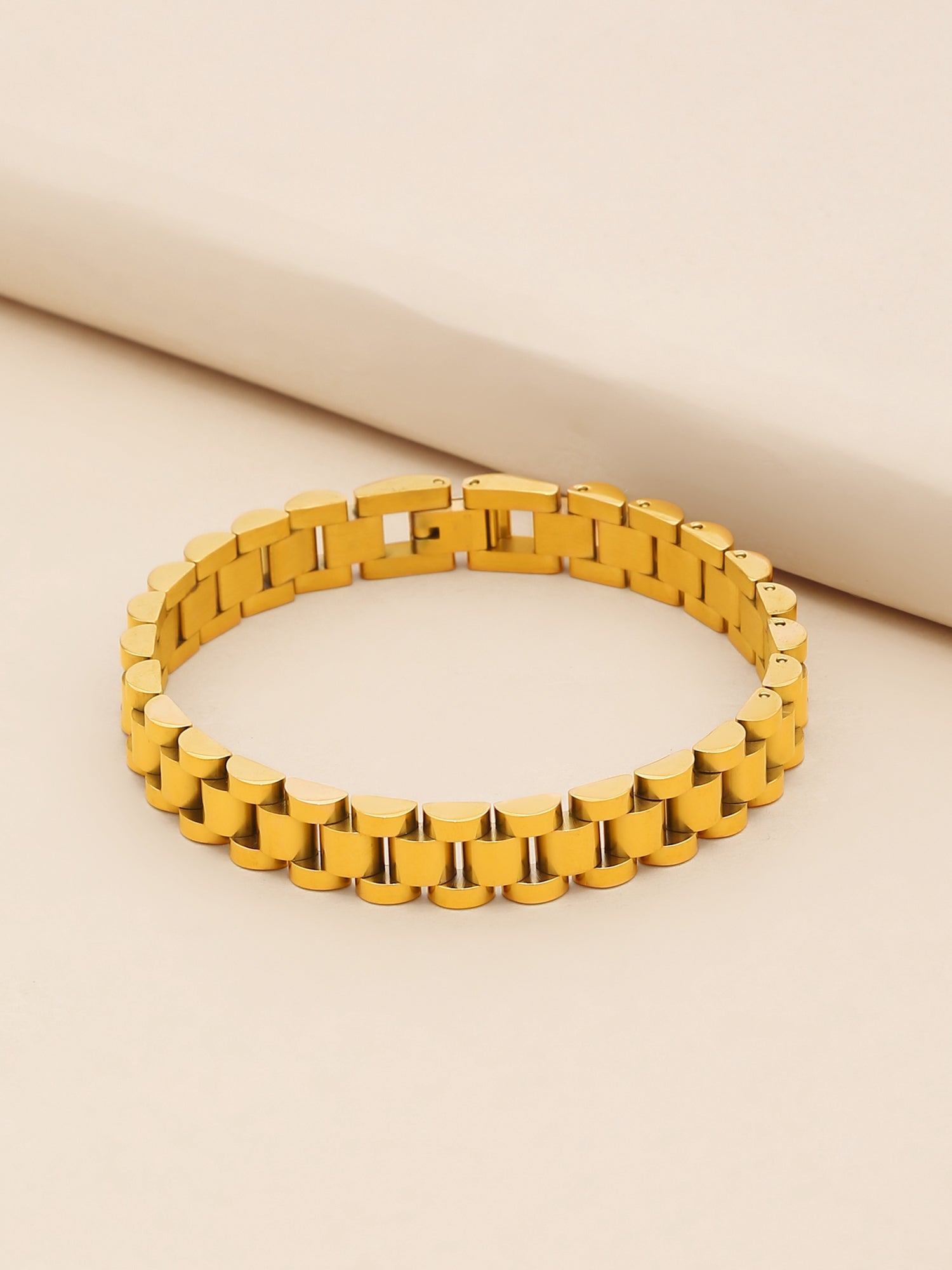 18k Gold-Plated Stainless Steel Watchband Bracelet