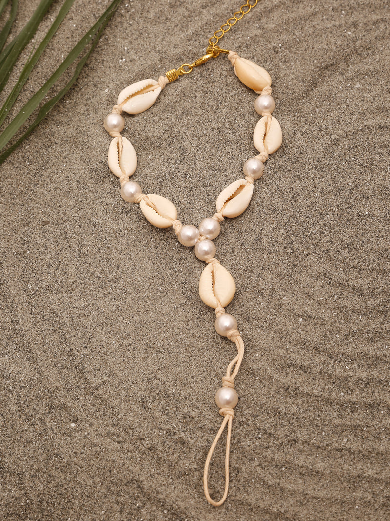 Pearl Conch Shell Vacation Style Anklet