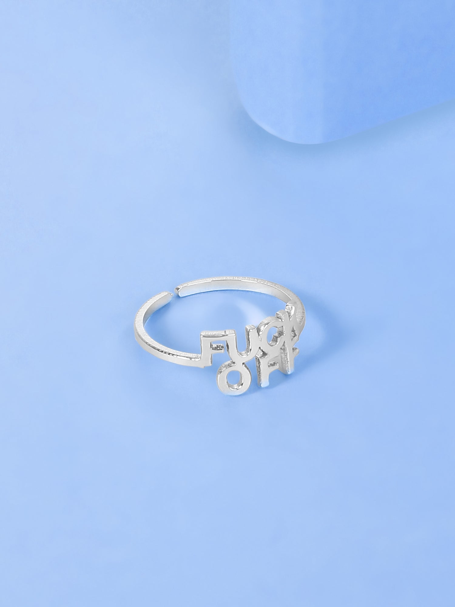 Silver Adjustable "Fuck Off" Ring