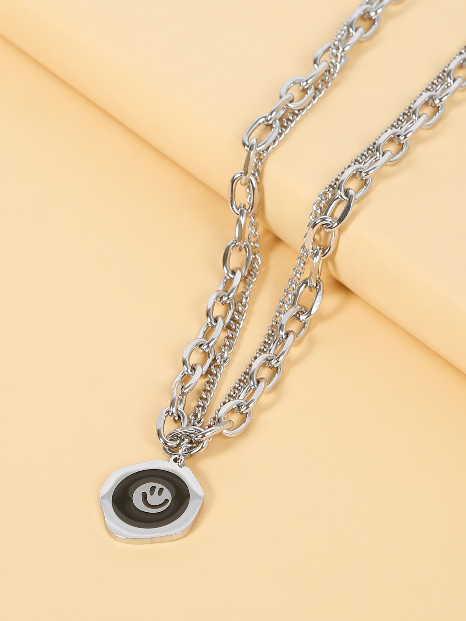 Smiley Charm Layered Necklace