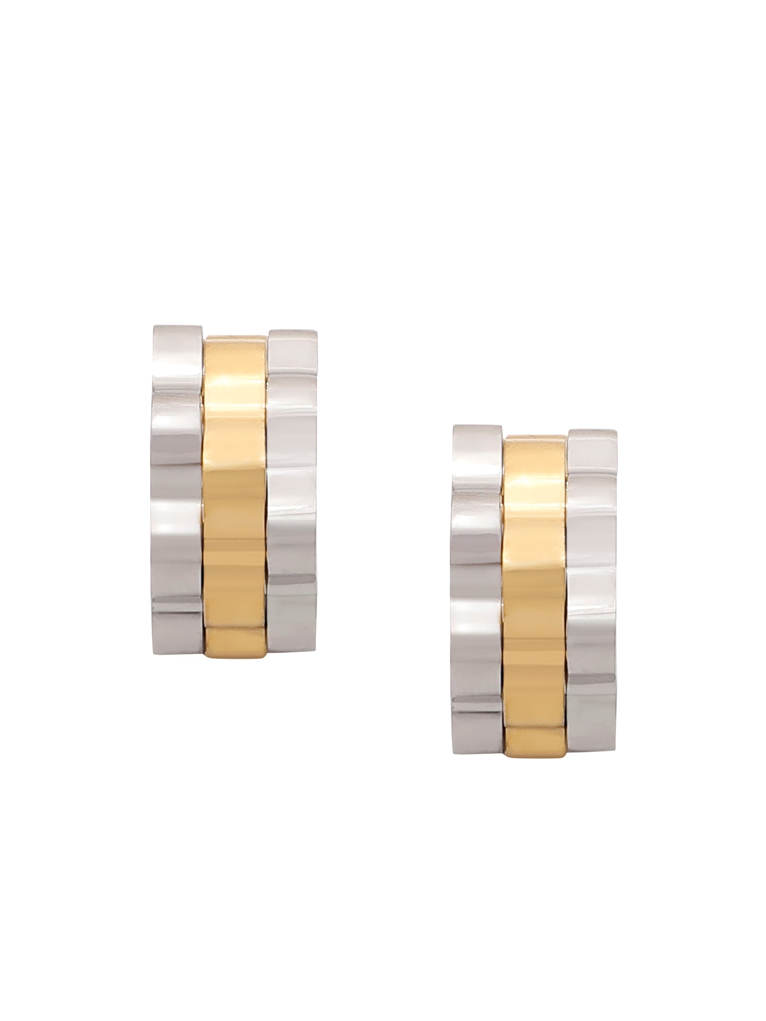 Two-Toned Classic Cuff Hoop Earrings