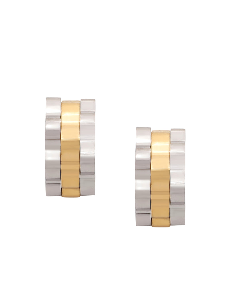 Two-Toned Classic Cuff Hoop Earrings