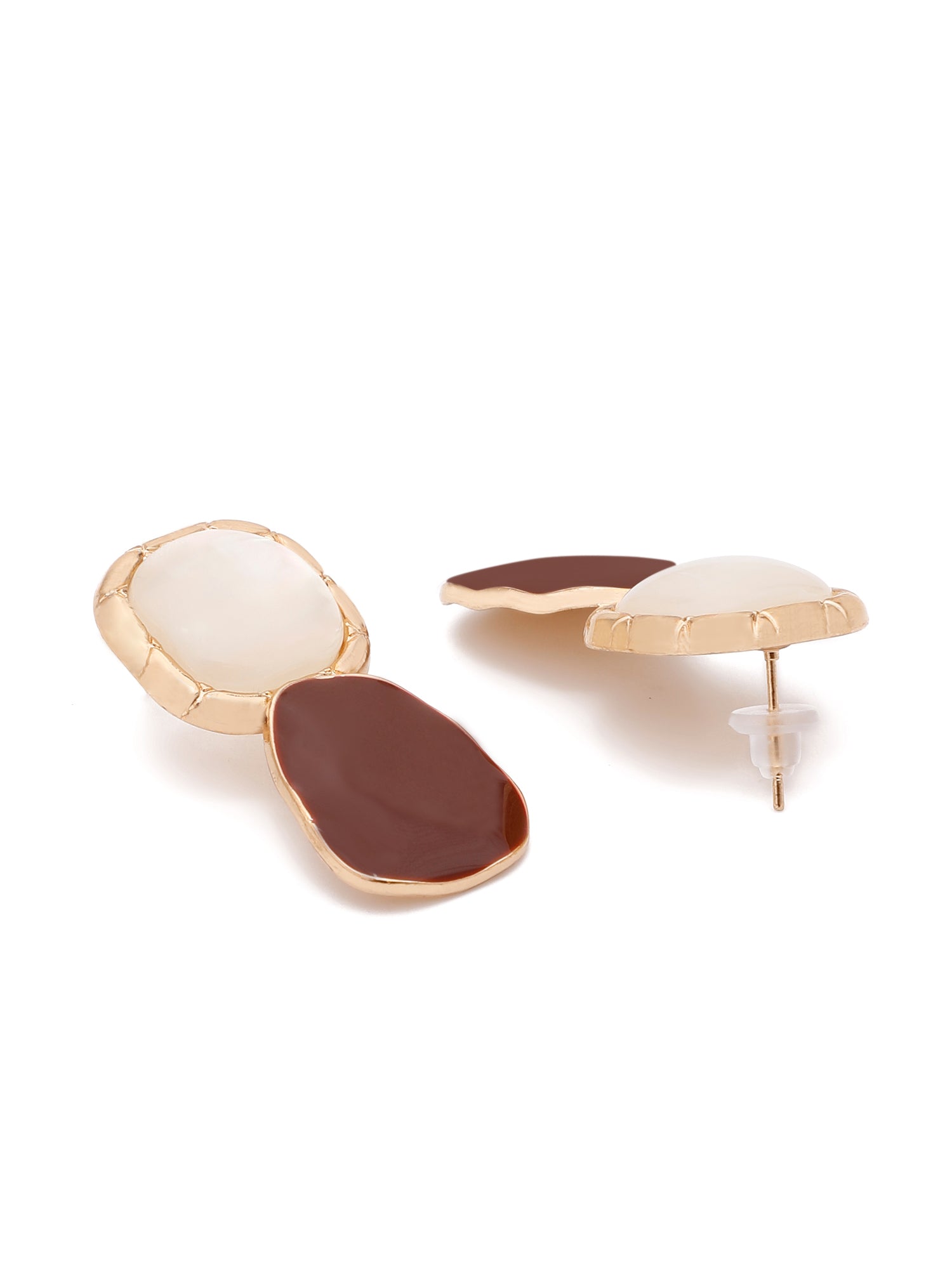 Burgundy Statement Stone Drop Earring – Gold Plated Party Wear