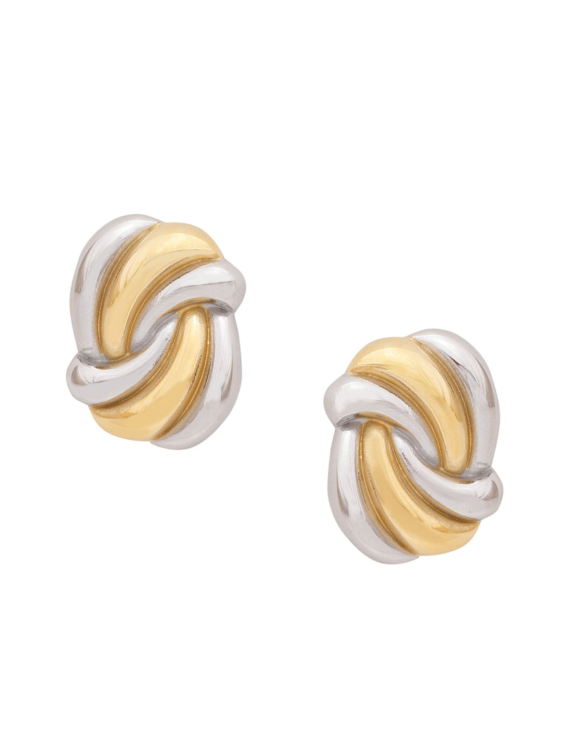 Two-Toned Wave Pattern Earrings