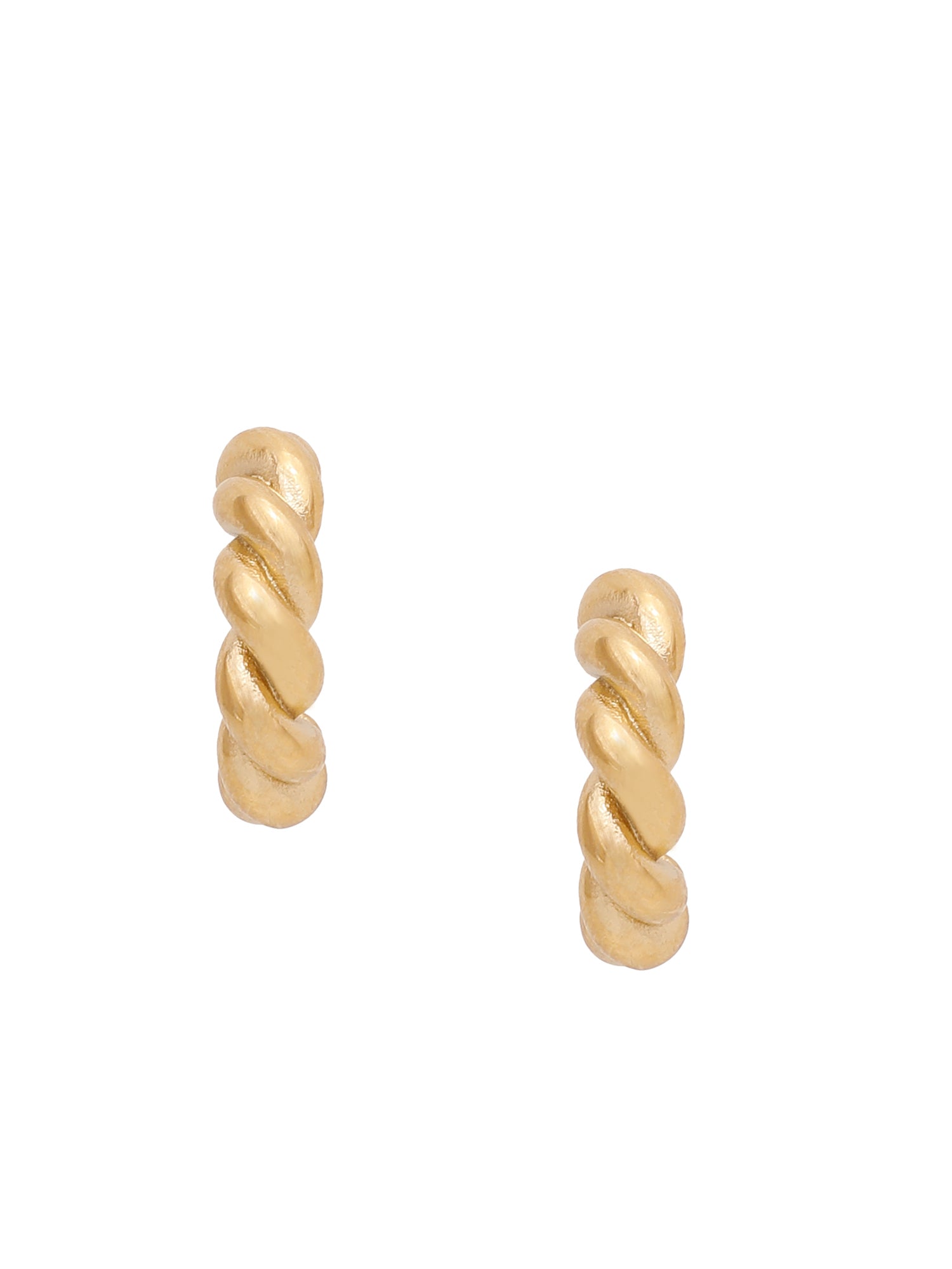 Gold Twist Cuffs Hoop Earrings