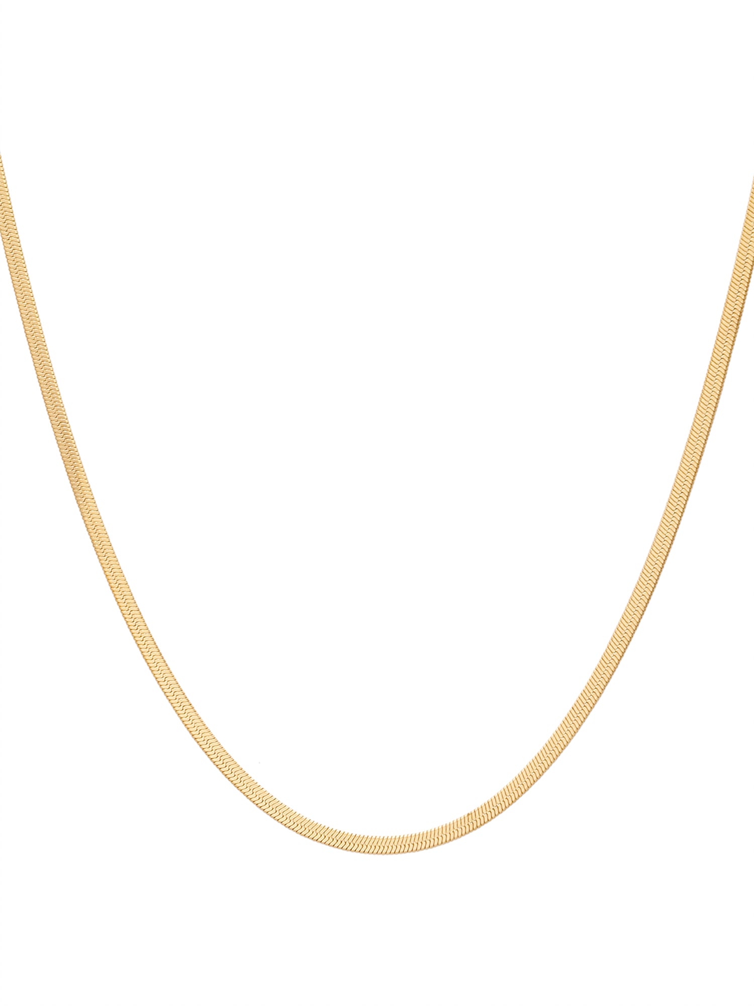 2 Pcs Flat Gold Snake Chain & Bracelet Set