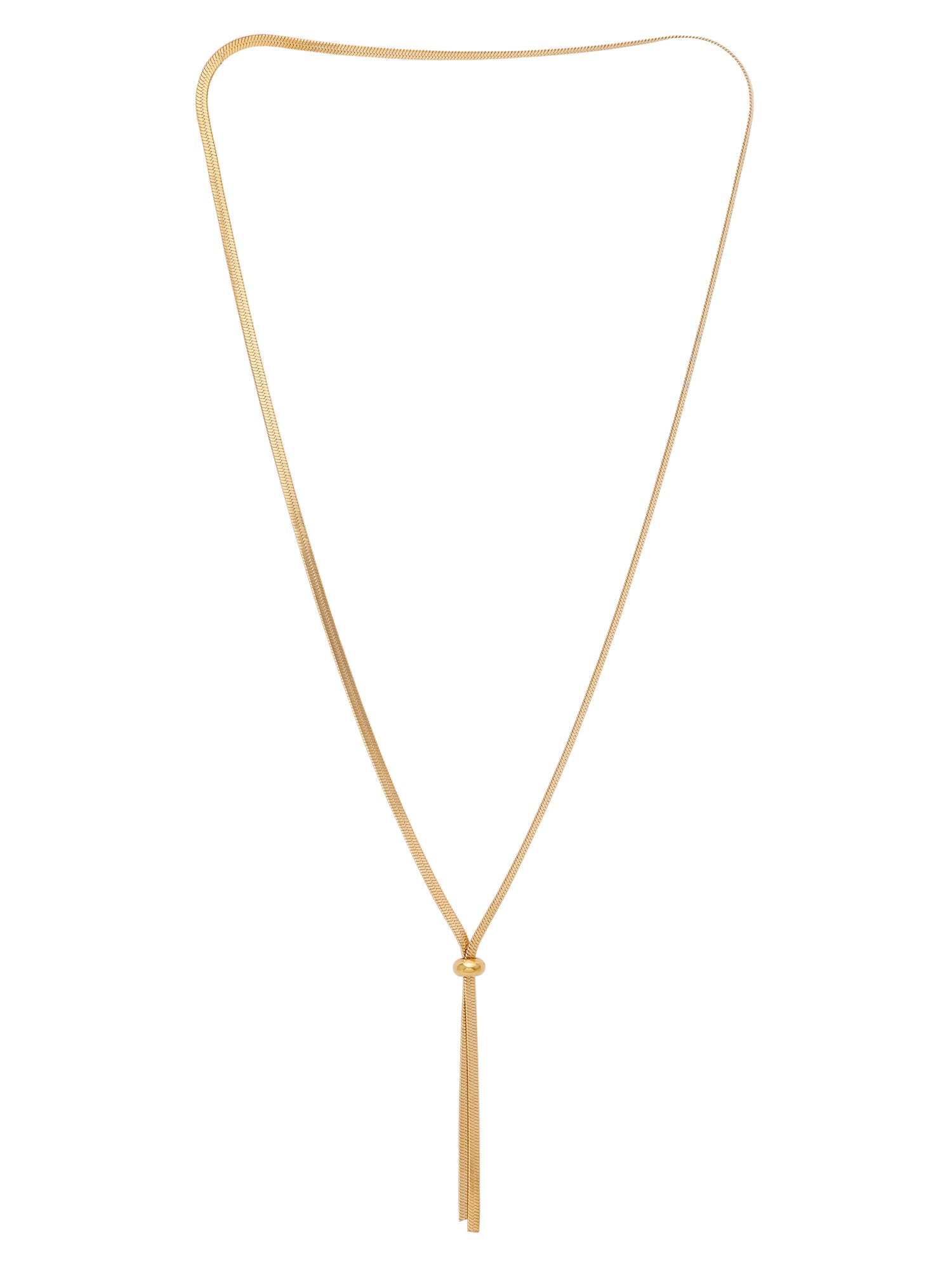 Adjustable 18K Gold Plated Geometric Snake Chain Necklace for Women