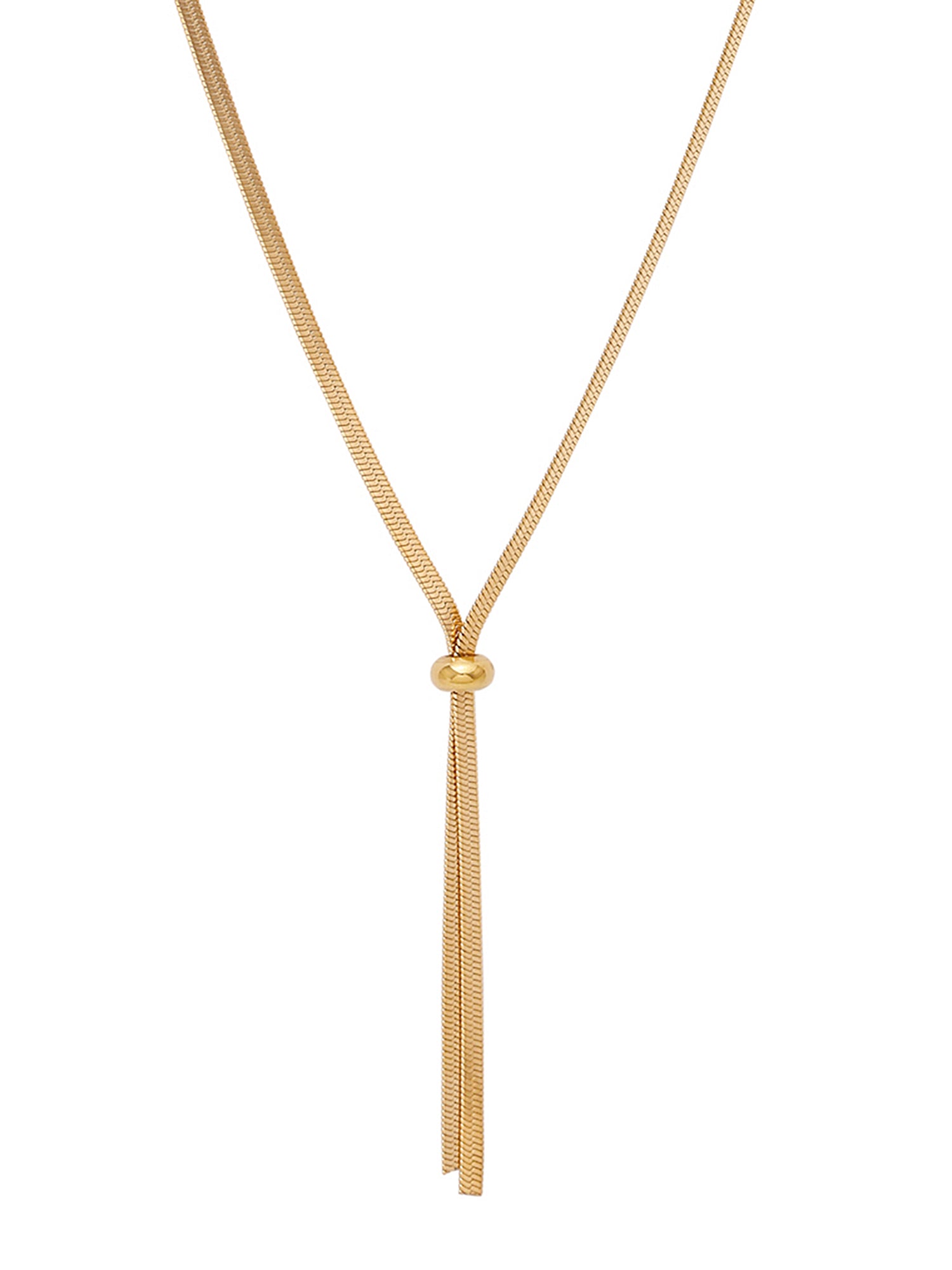 Adjustable 18K Gold Plated Geometric Snake Chain Necklace for Women