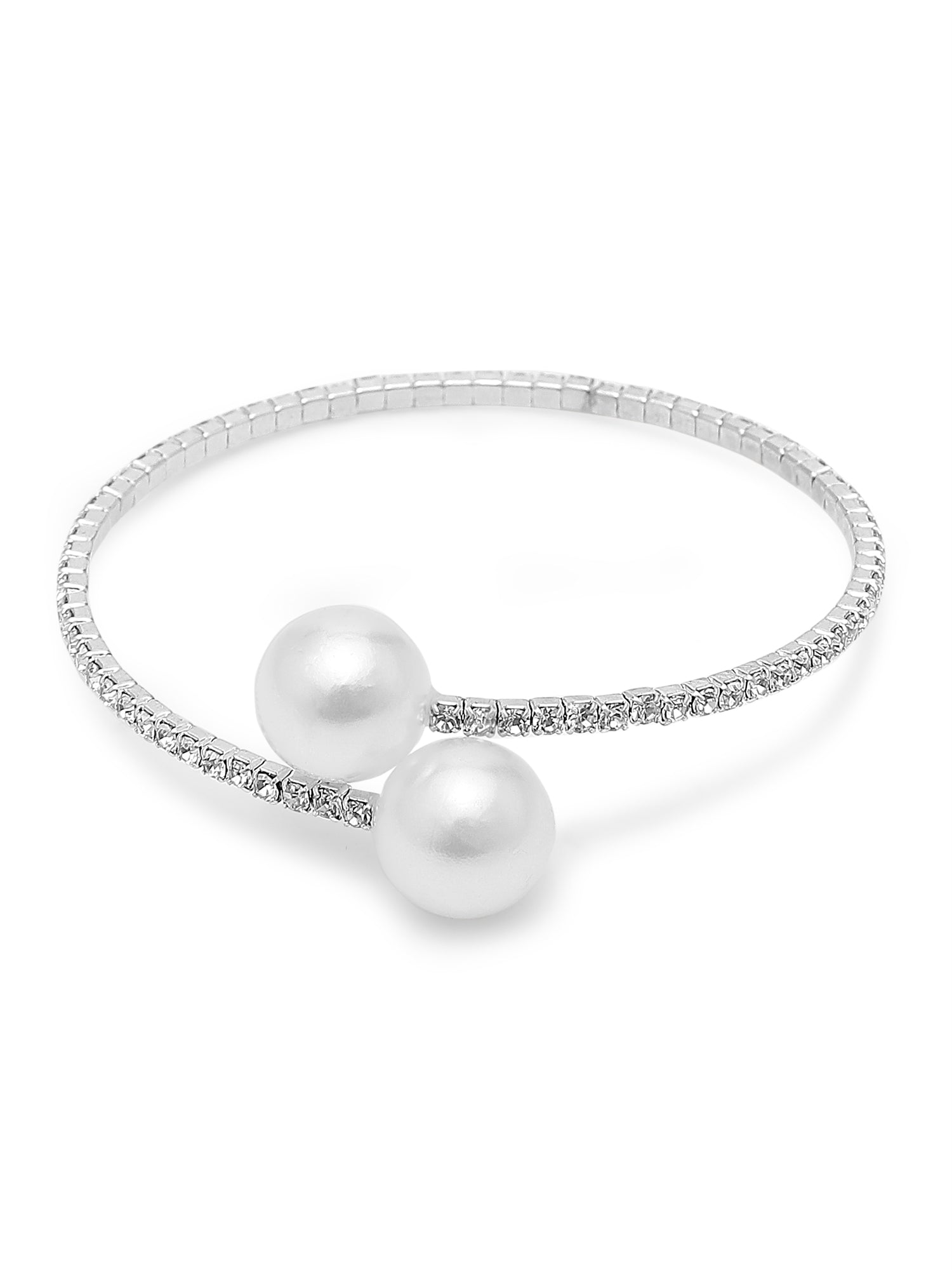 3pcs Adjustable Pearl Necklace, Bracelet & Earrings Jewelry Set