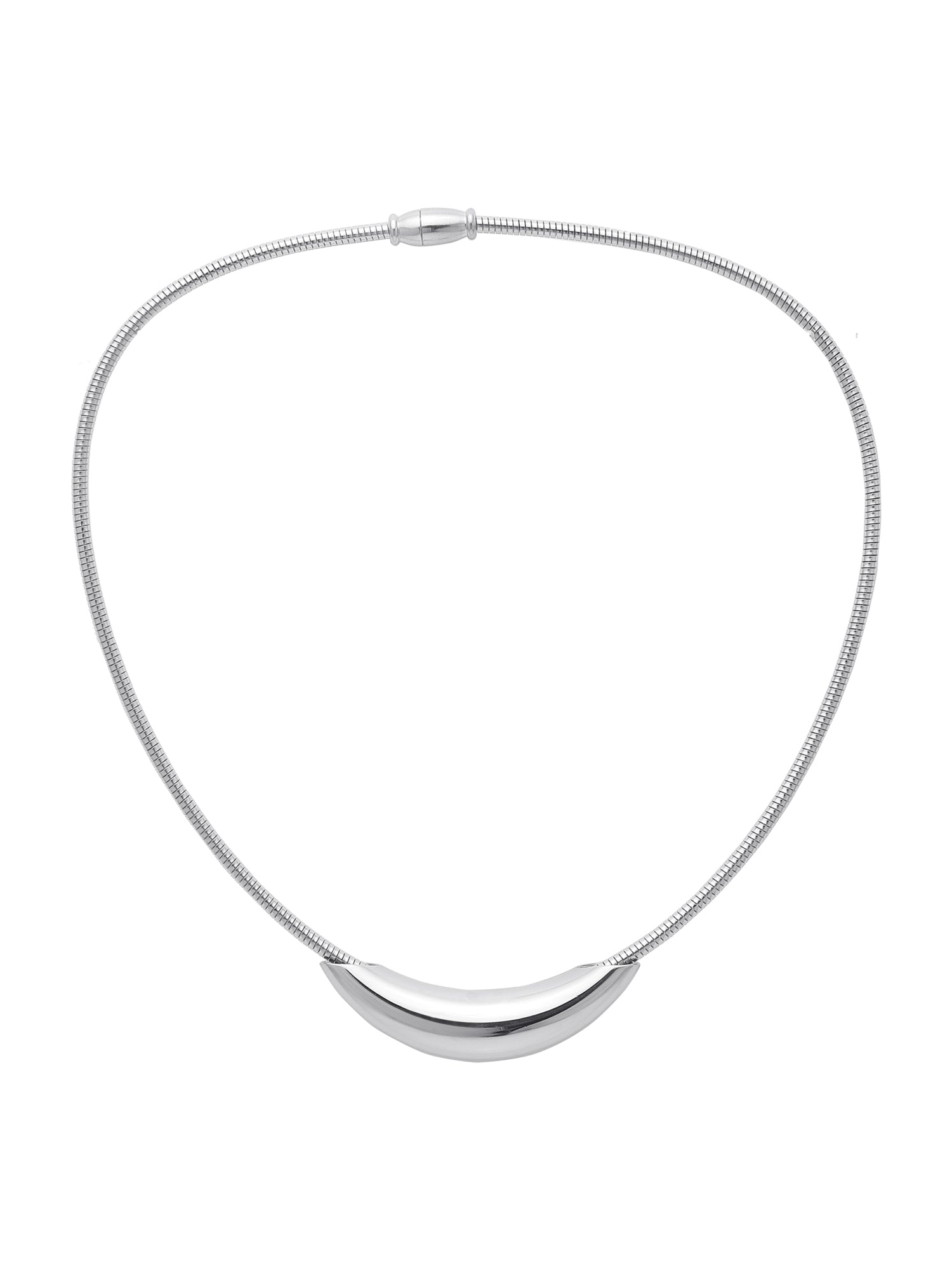 Sculpted Curve: Minimal Gold-Plated Curved Tube Choker Necklace for Women