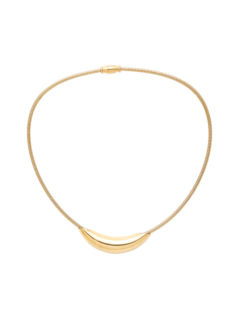 18k Gold Plated Curve Tube Pendant Necklace (Available in Gold)