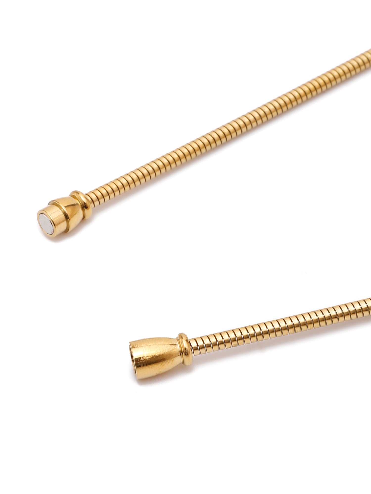 Sculpted Curve: Minimal Gold-Plated Curved Tube Choker Necklace for Women