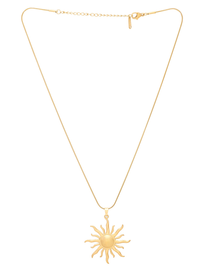 18k Gold Plated Sun Pendant Necklace