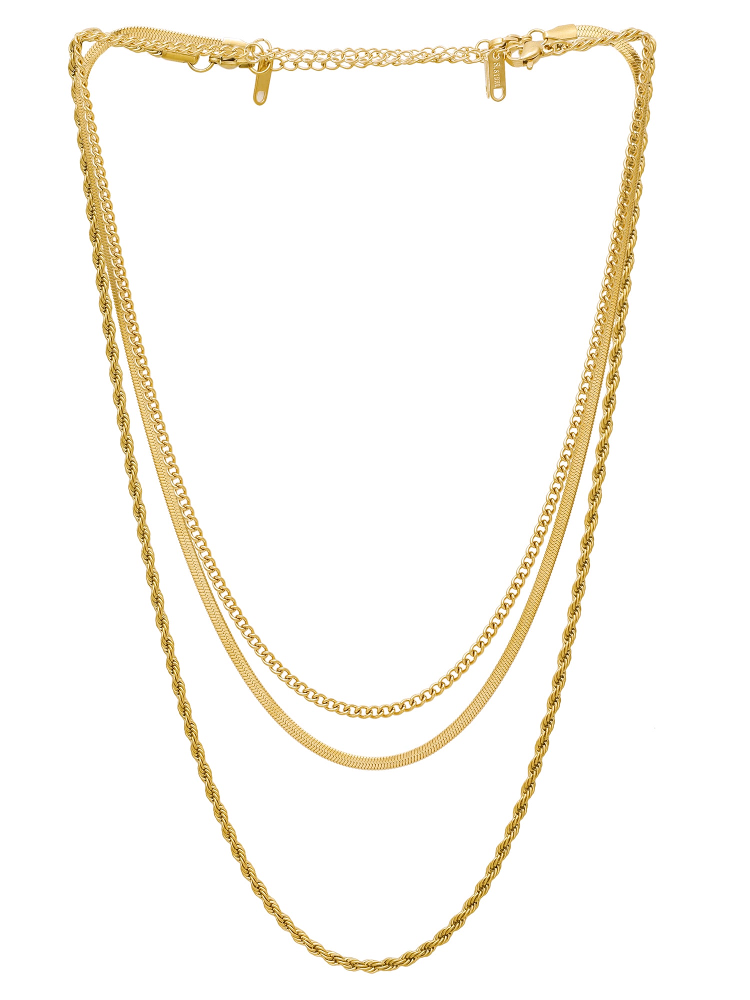 3pcs 18K Gold Plated Minimalist Chain Necklace