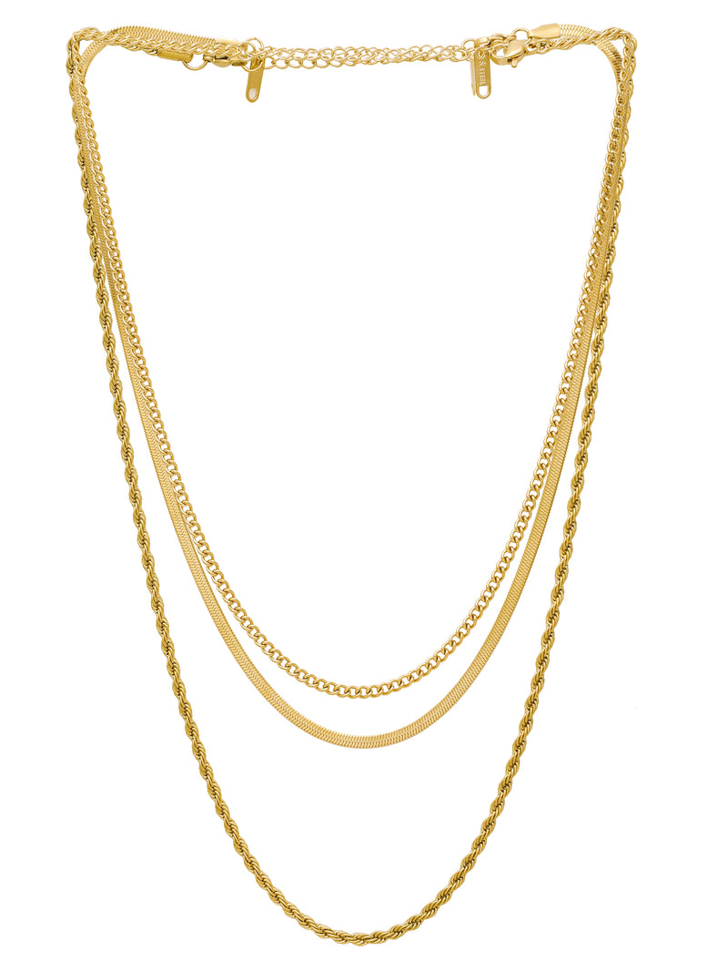 3 Pcs Snake Chain Set Multi Layer