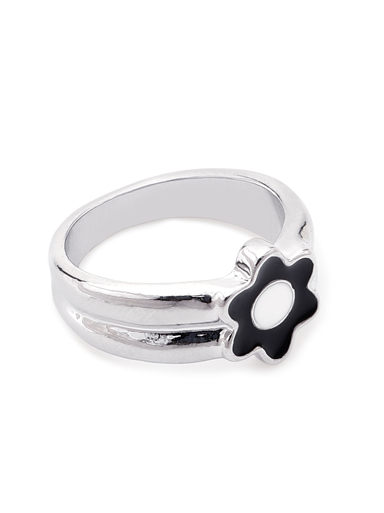 3-Piece Statement Ring Set – Black & White Y2K Aesthetic