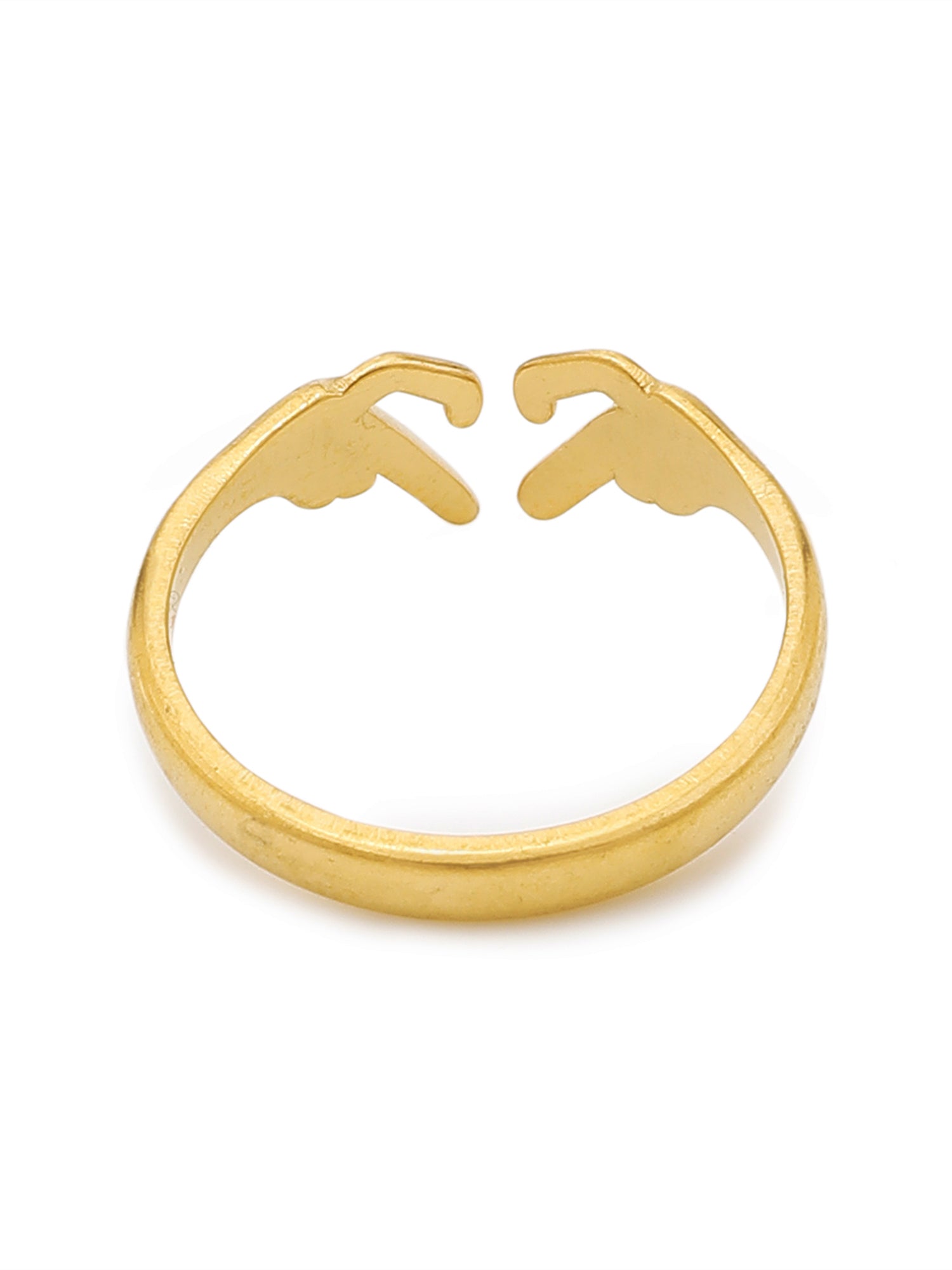 18k Gold-Plated Adjustable Heart Hands Ring