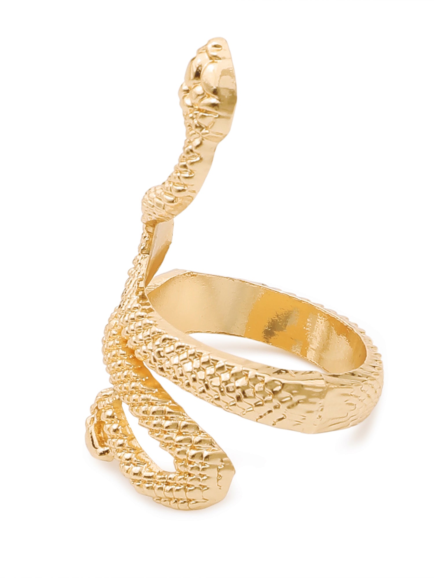 Imoli Snake & Rhinestone Ring Set – 5-Piece 18K Gold Plated Glam Stack