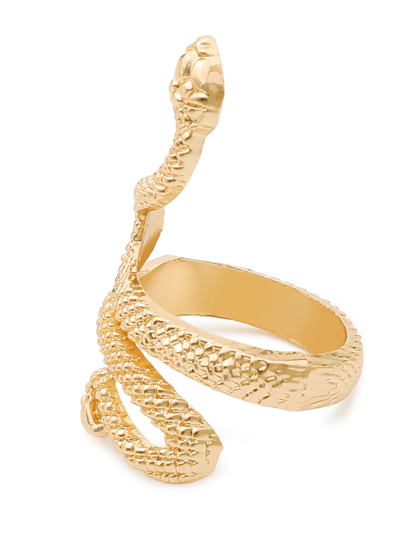 18k Gold-Plated Snake Adjustable Ring