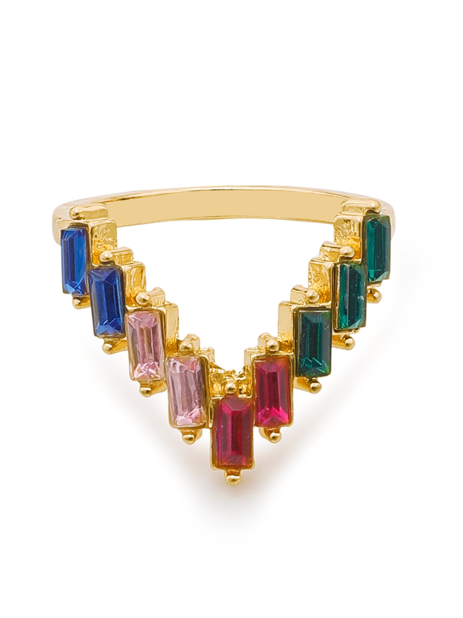 Imoli Snake & Rhinestone Ring Set – 5-Piece 18K Gold Plated Glam Stack