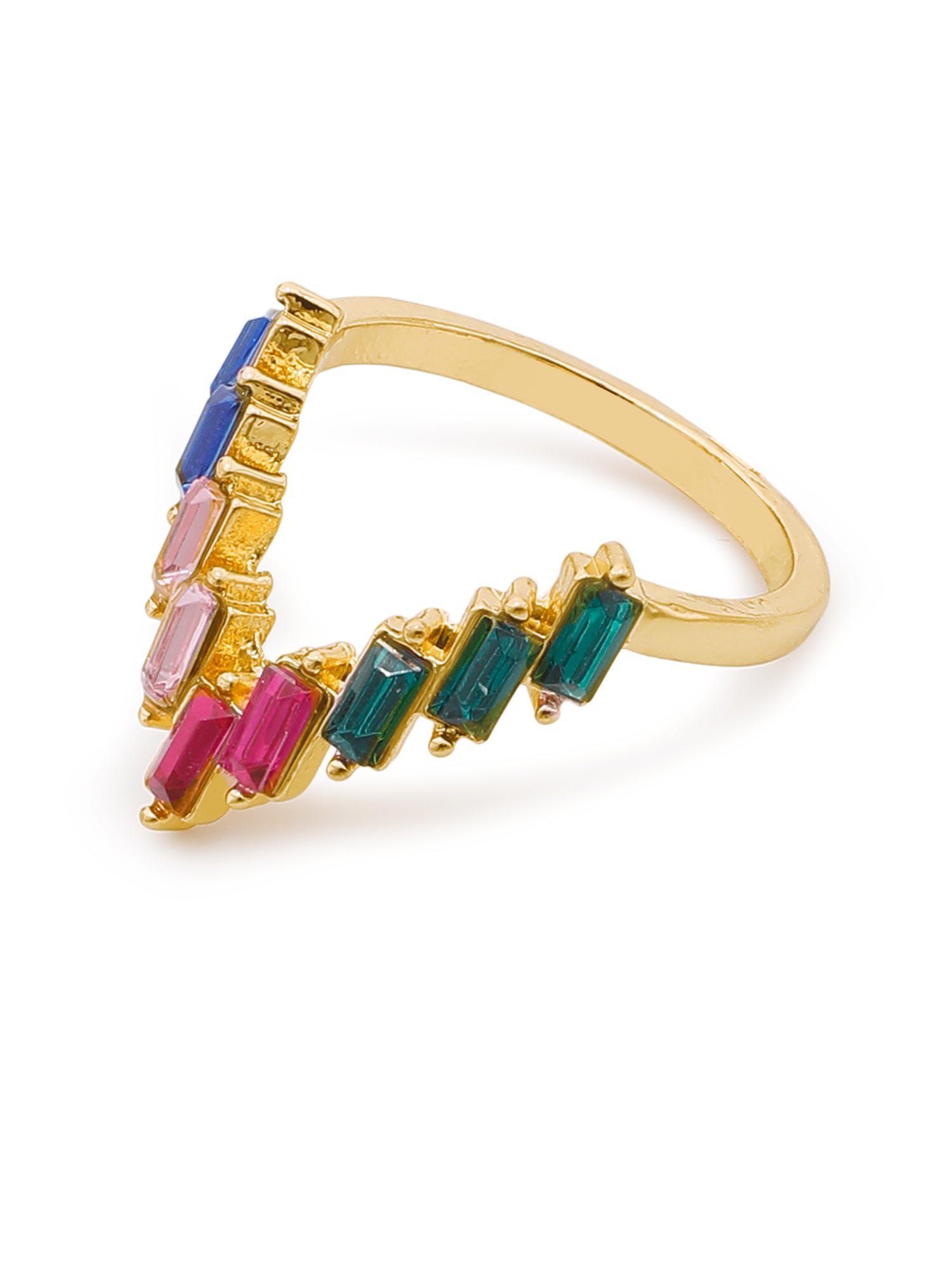 Imoli Snake & Rhinestone Ring Set – 5-Piece 18K Gold Plated Glam Stack
