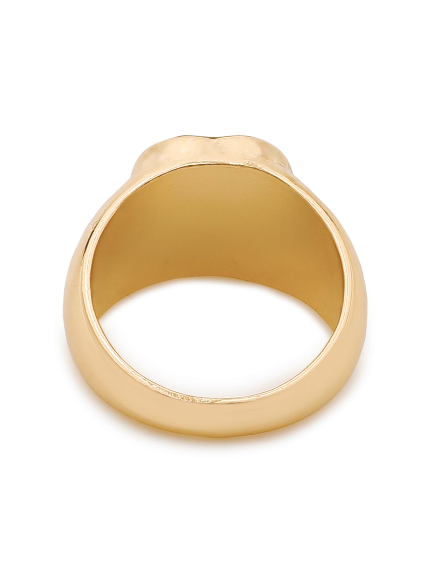 18k Gold-Plated Big Pink Heart Adjustable Ring