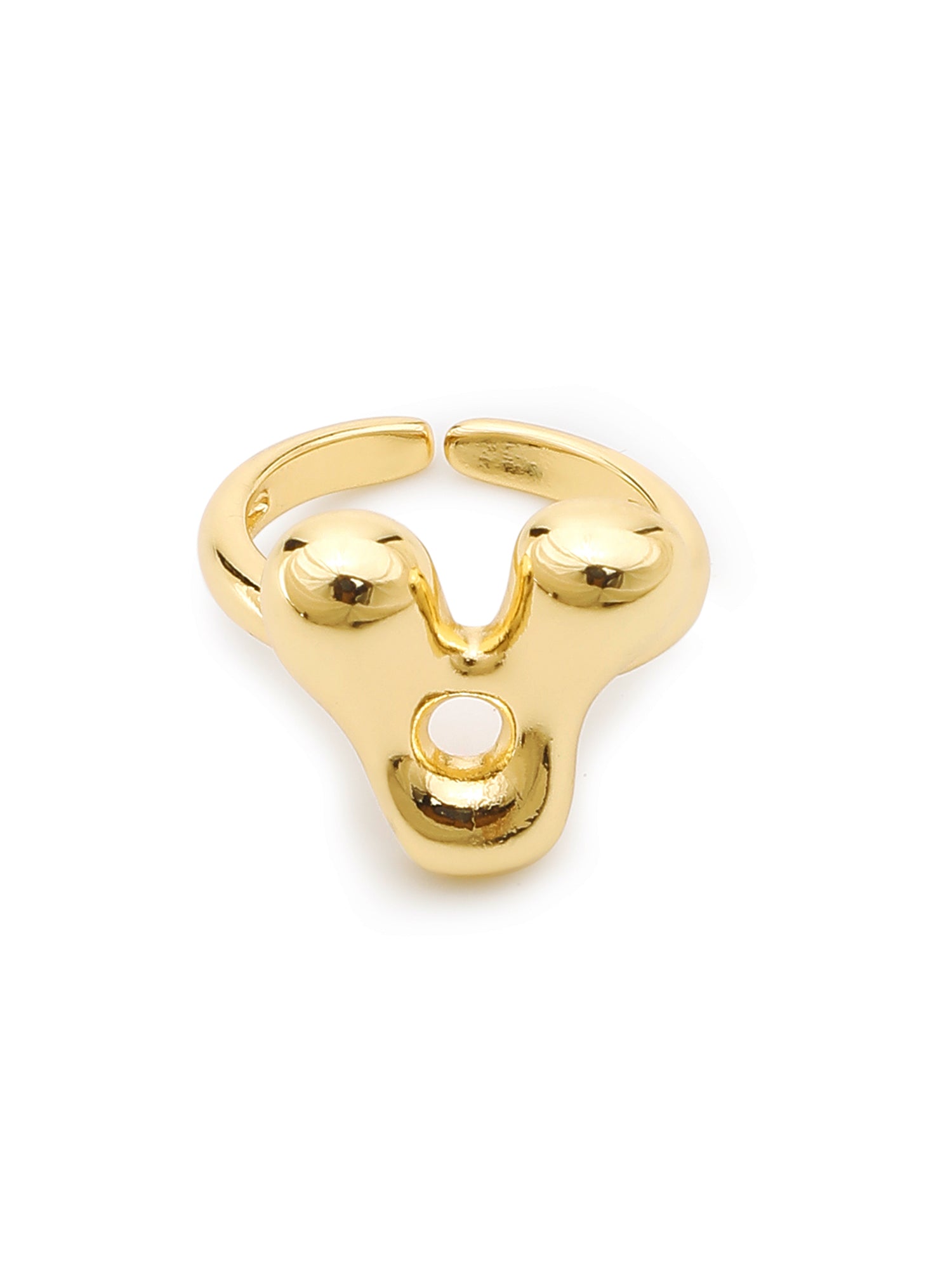 Bubble Cute Initial Letter Ring – Adjustable A–Z Band