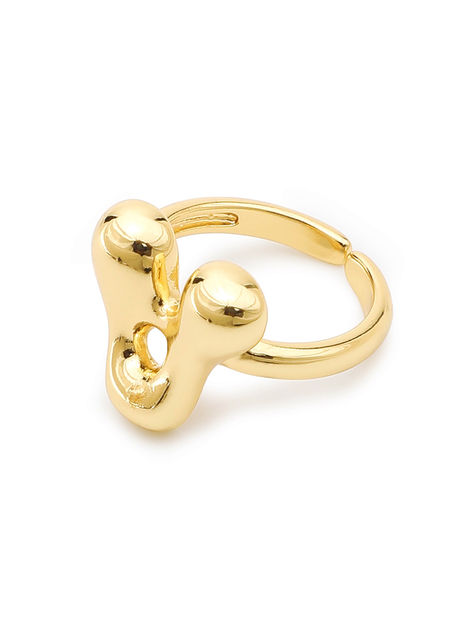 Bubble Cute Initial Letter Ring – Adjustable A–Z Band