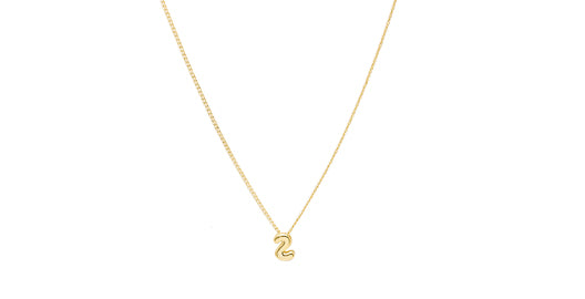 18k Gold-Plated Bubble Letter Initial Pendant Necklace (A–Z)