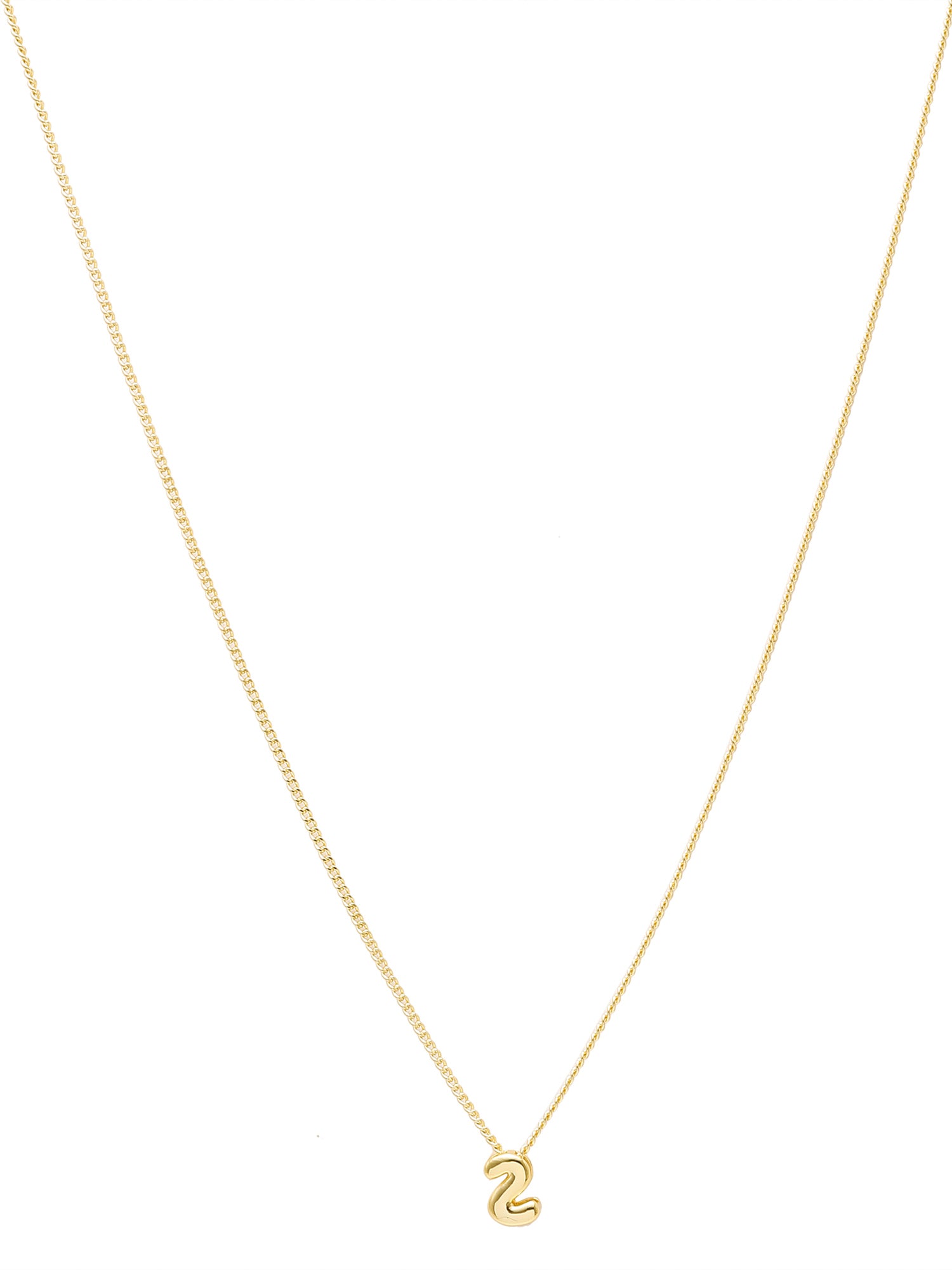 18k Gold-Plated Bubble Letter Initial Pendant Necklace (A–Z)