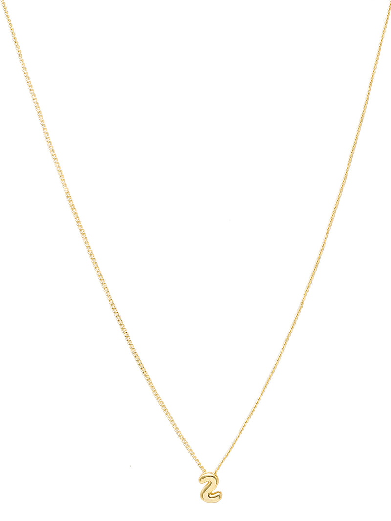 18k Gold-Plated Bubble Letter Initial Pendant Necklace (A–Z)