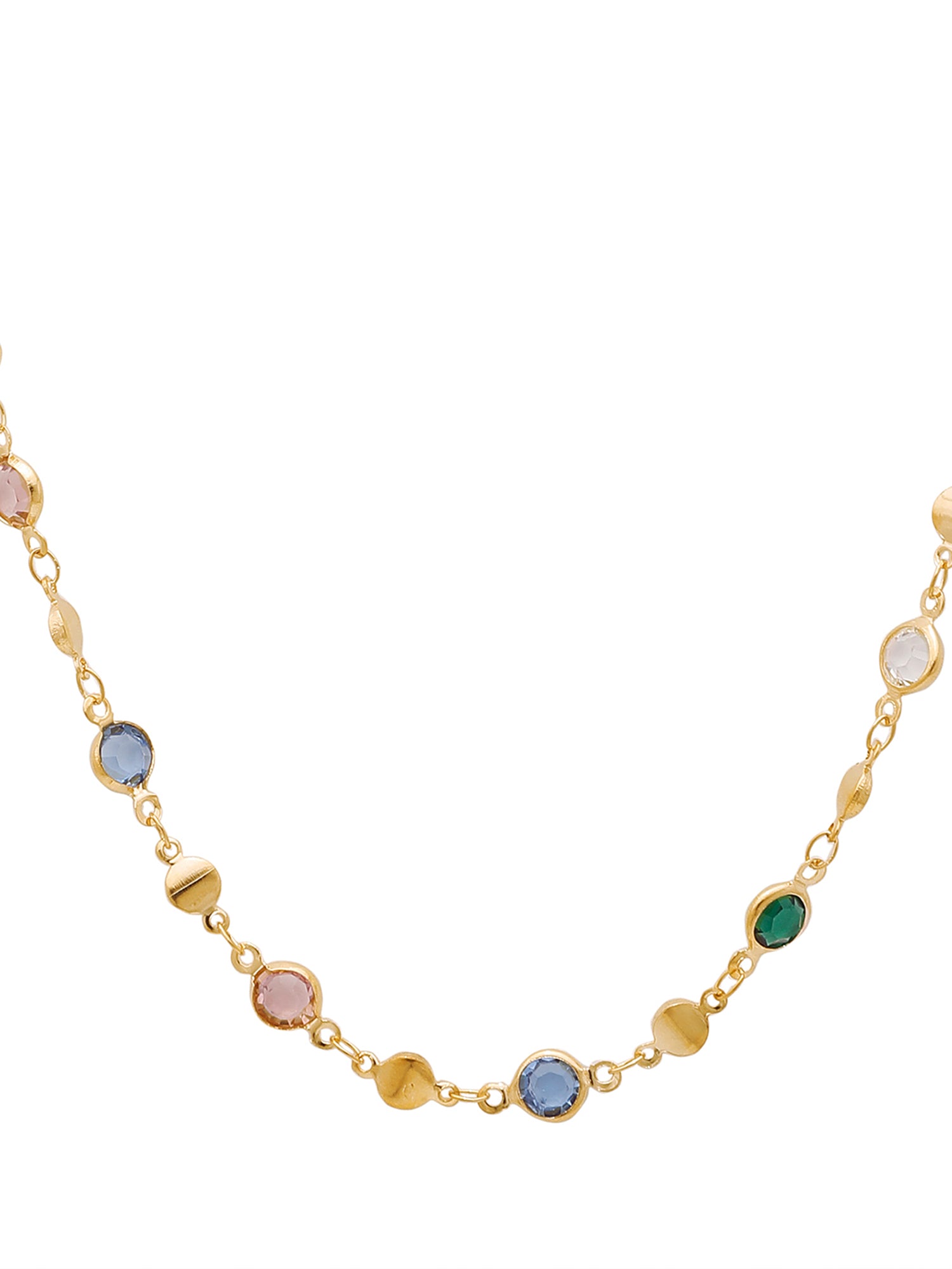 Glass Bead Party Choker Necklace – Vibrant Random Color Glam in Gold