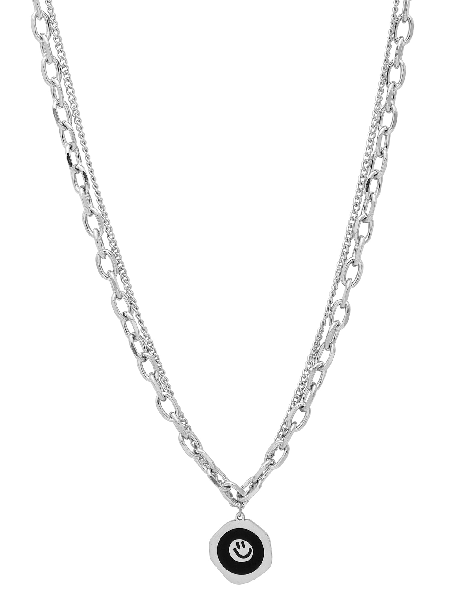 Smiley Charm Layered Necklace